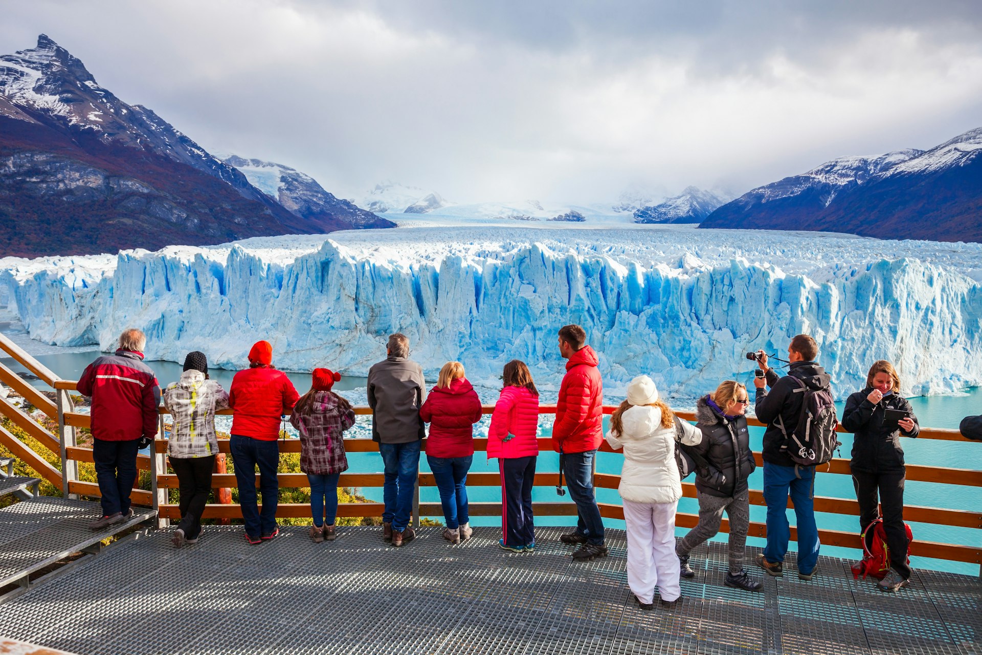 Tourists near the Perito Moreno Glacier, Argentina