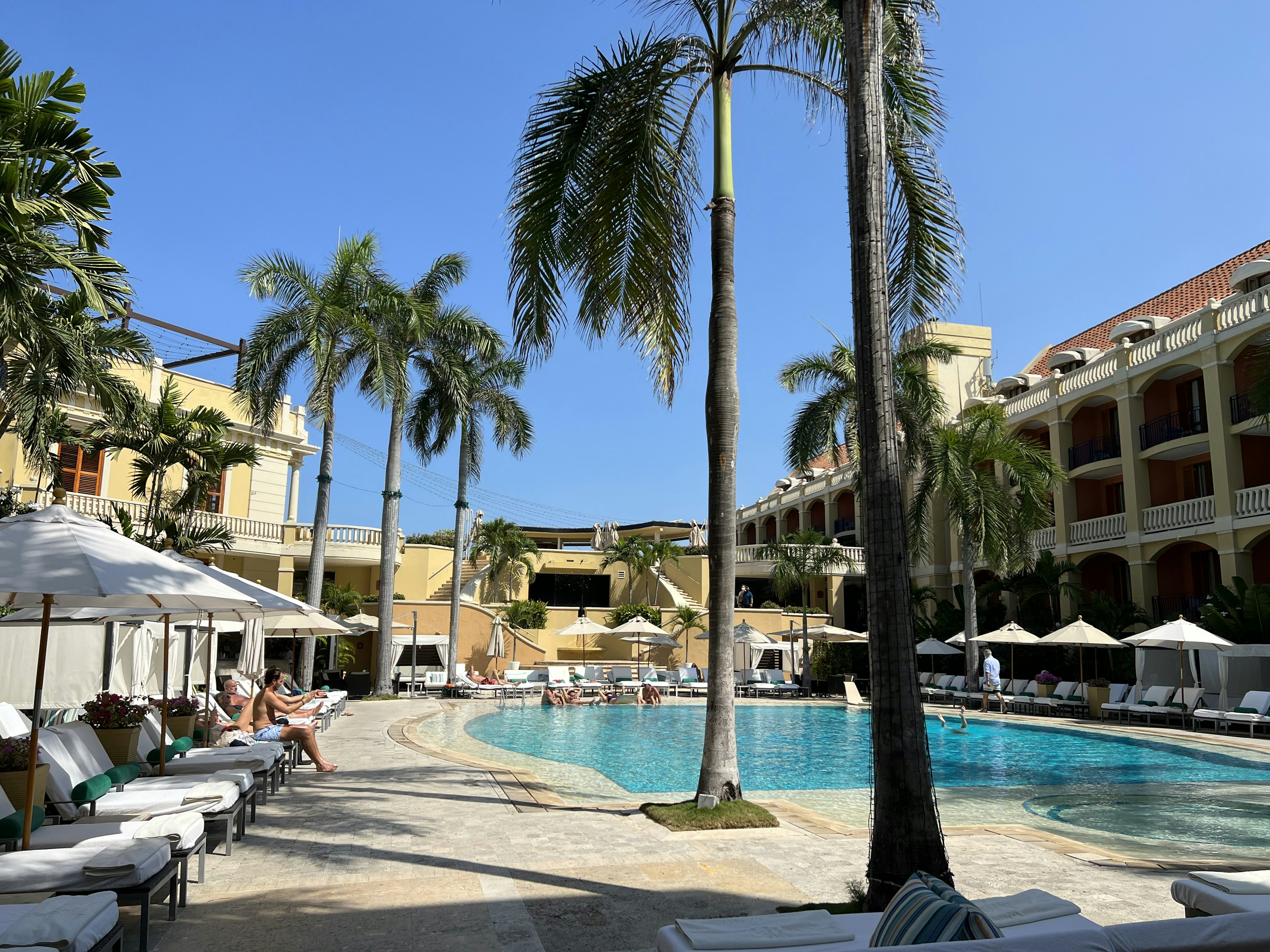 Sofitel Legend Santa Clara Cartagena's main courtyard and pool