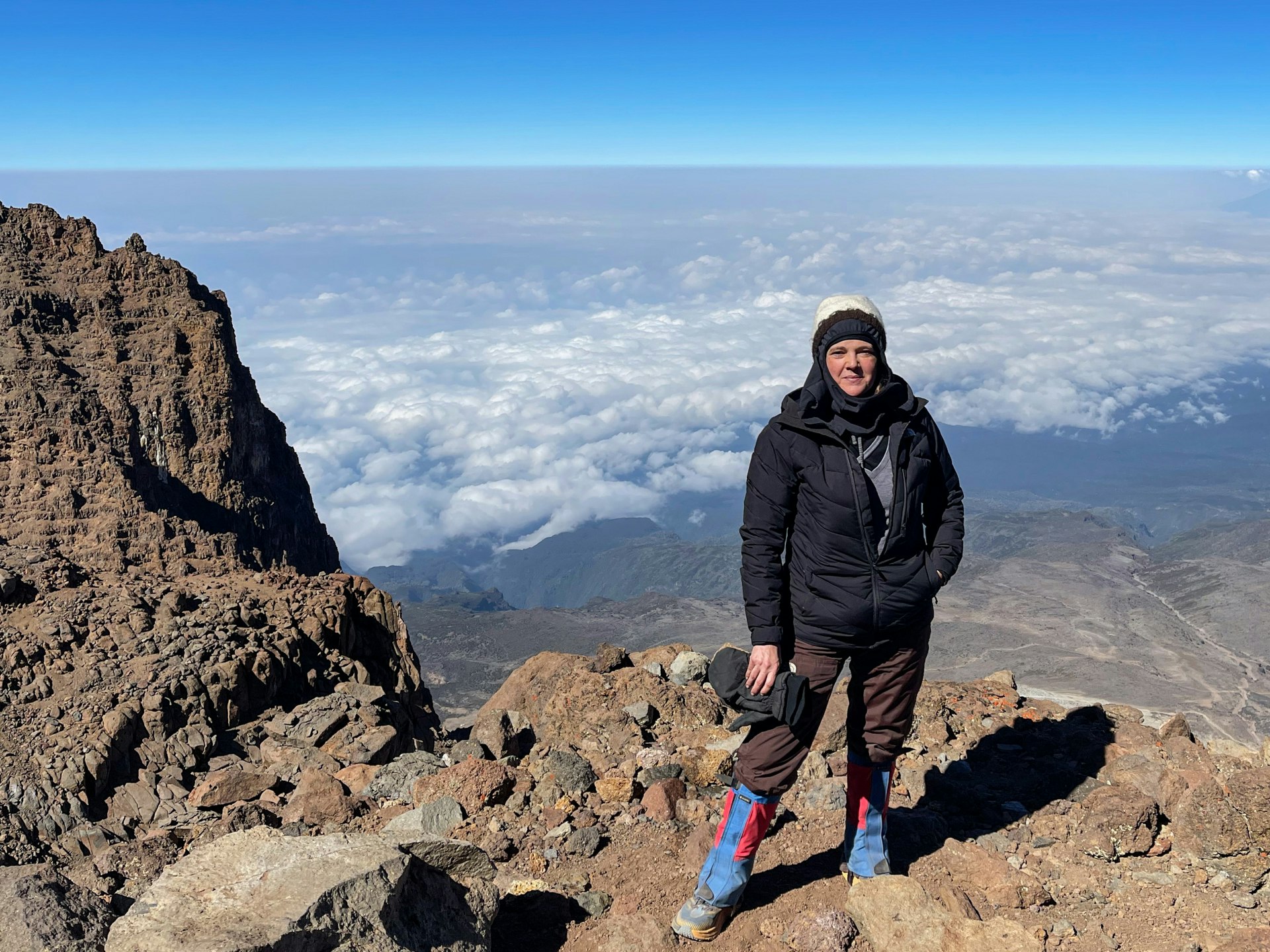 Writer Amanda McCadams on her way to the top of Mt. Kilimanjaro