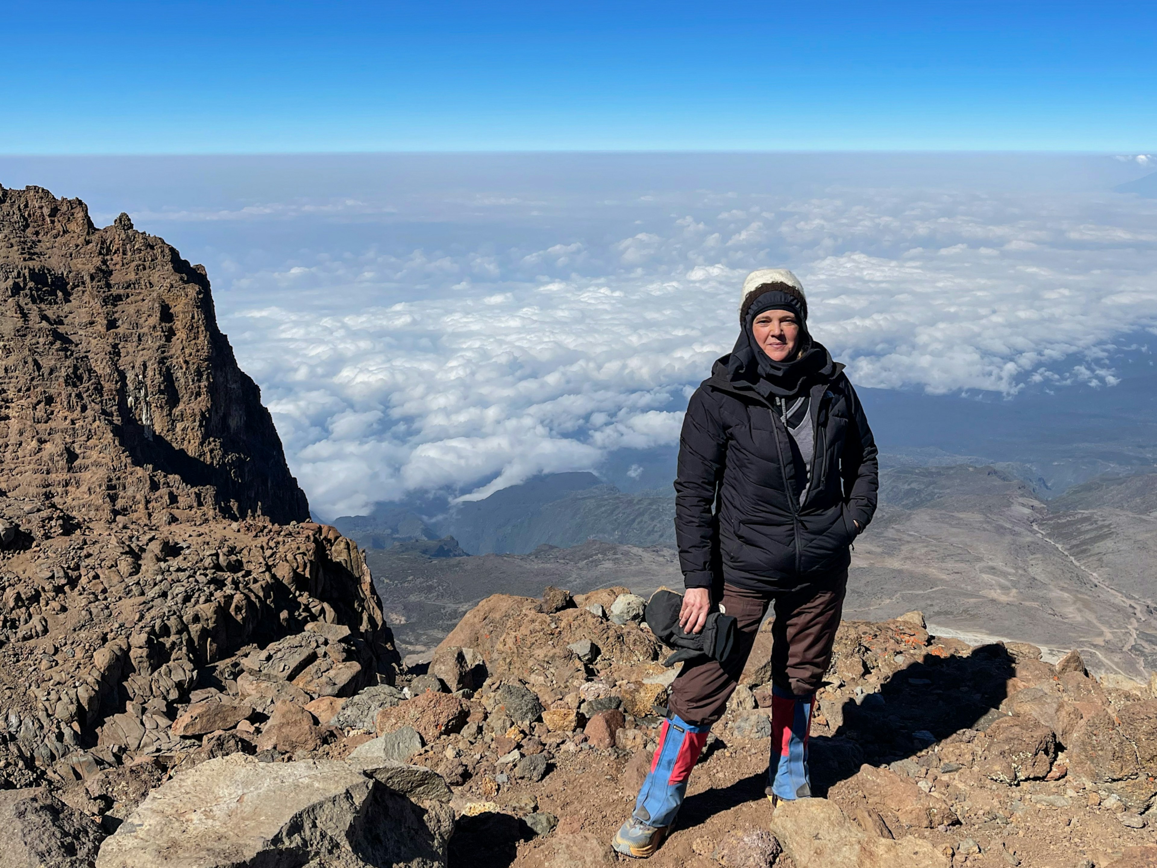 Writer Amanda McCadams on her way to the top of Mt. Kilimanjaro