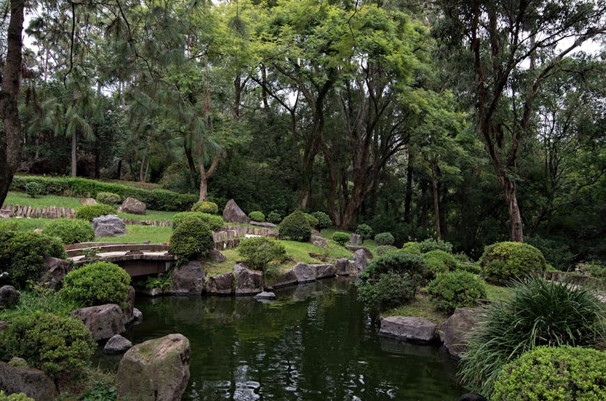 Japanese Garden with koi pond, Bosque Los Colomos, Guadalajara, Jalisco, Mexico