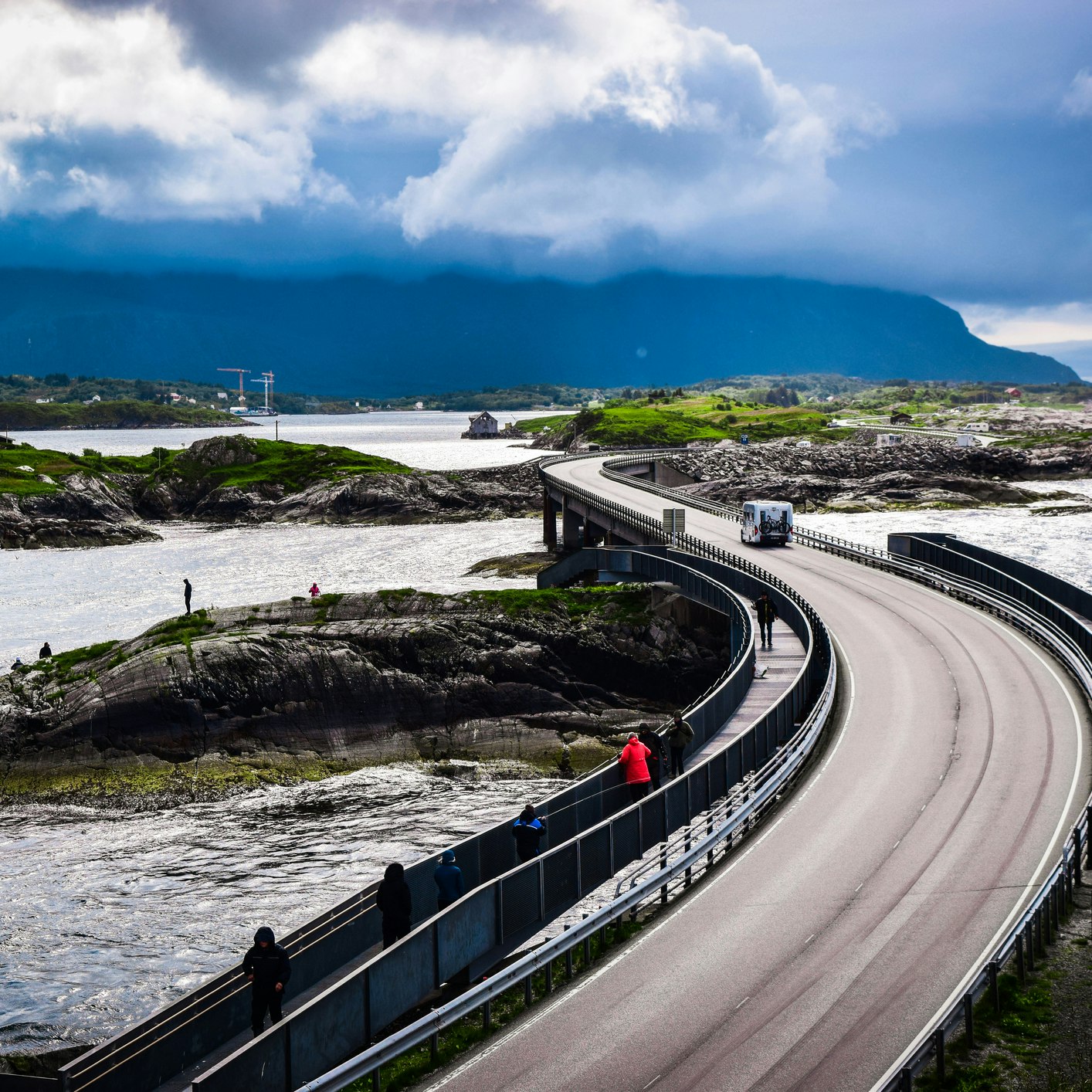Atlantic Ocean Road, passing through the several small islands in Norwegian Sea, is part of National Tourist Routes of Norway.