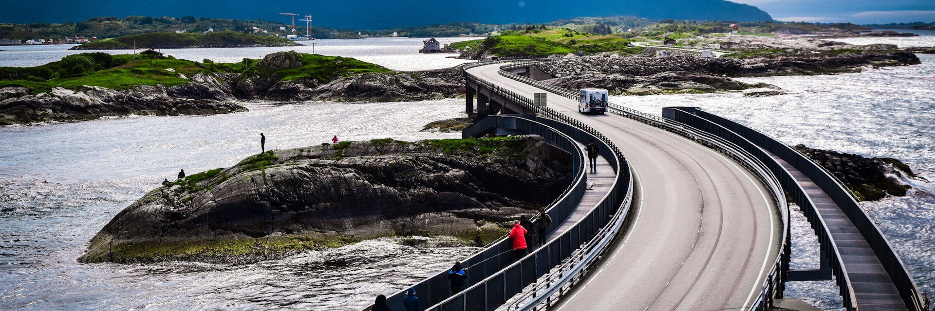 Atlantic Ocean Road, passing through the several small islands in Norwegian Sea, is part of National Tourist Routes of Norway.
