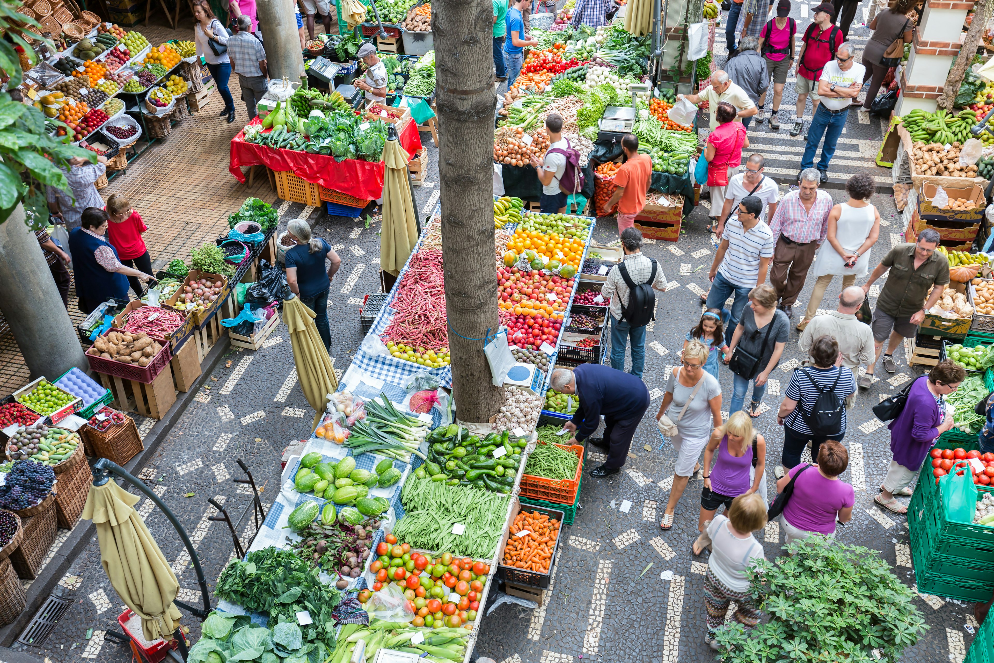 Funchal,,Portugal,-,Aug,01:,Tourists,Visiting,The,Vegetable,Market