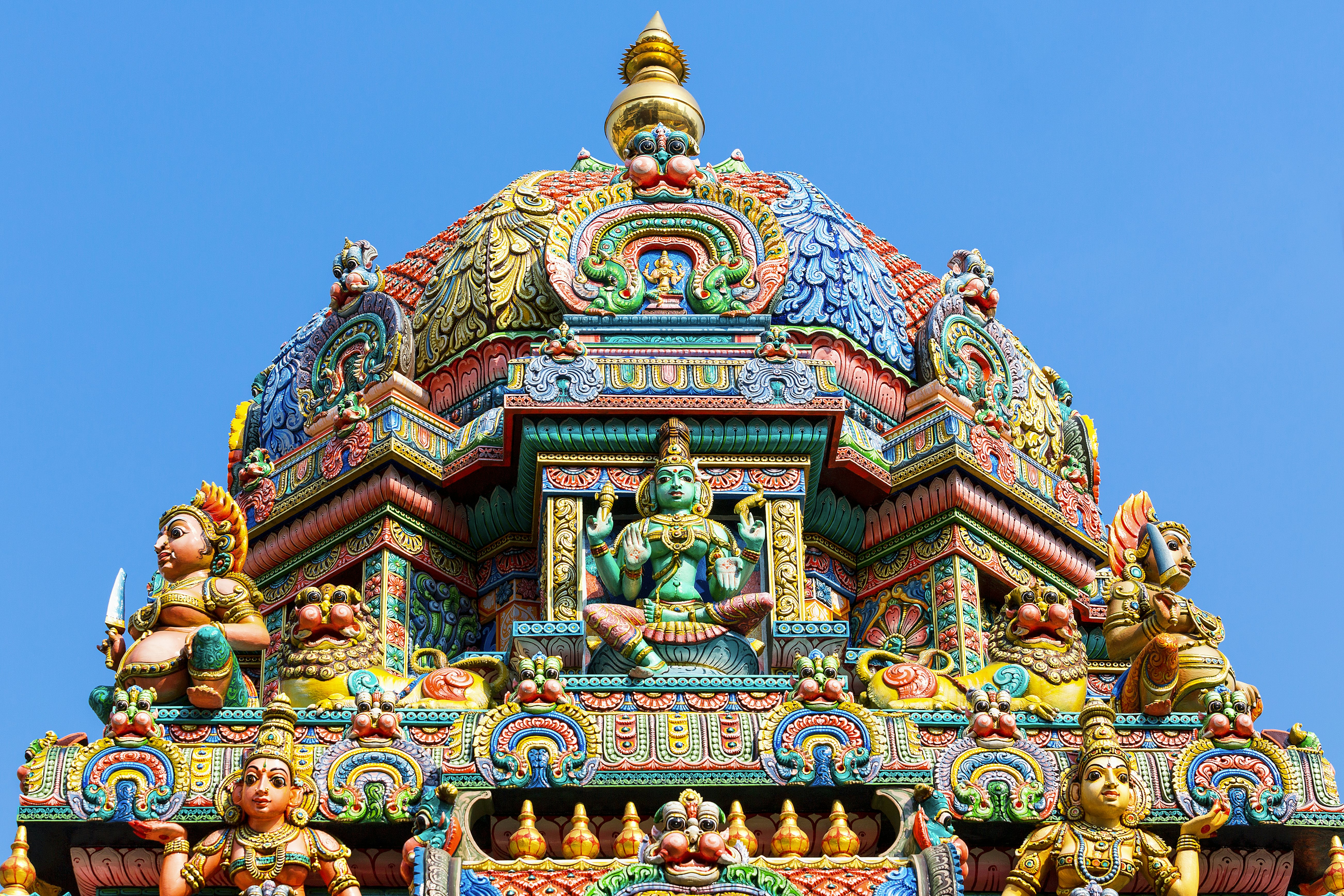 The lavish Sri Mariamman Temple is reverred by Bangkok's Hindu community. Sylvain Sonnet/Getty Images