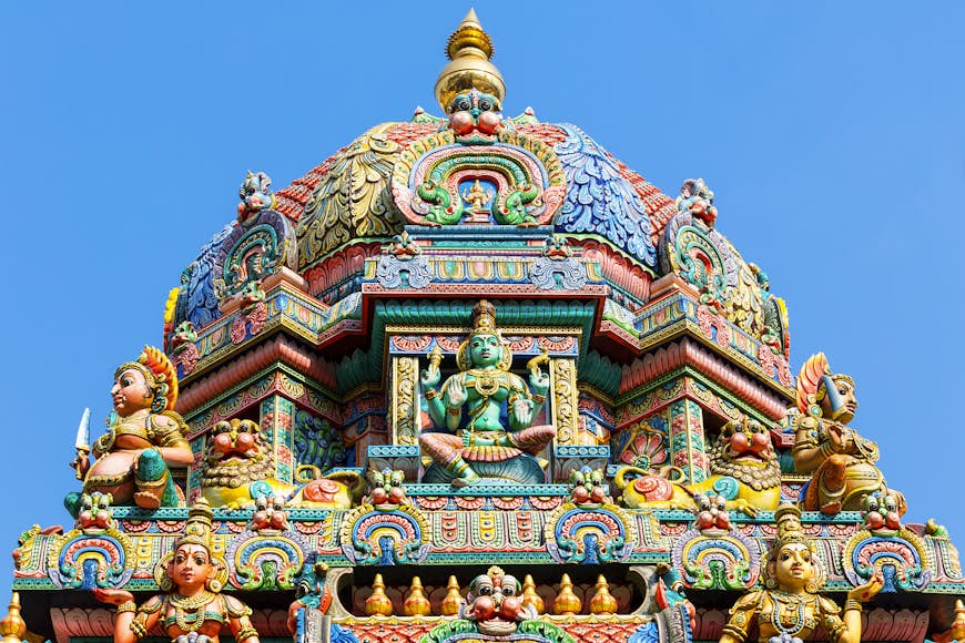 Exterior detail of Sri Mariamman Temple in Silom Road, Bangkok