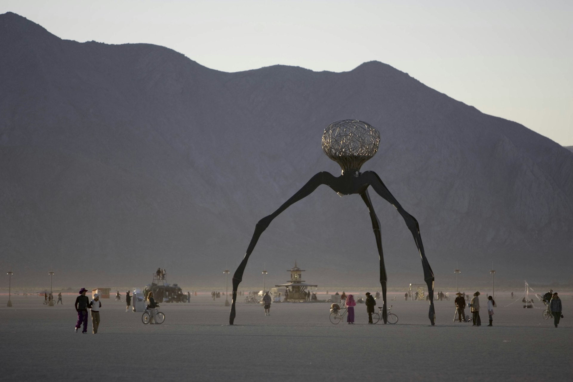 An art structure on the Playa of the Burning Man Festival