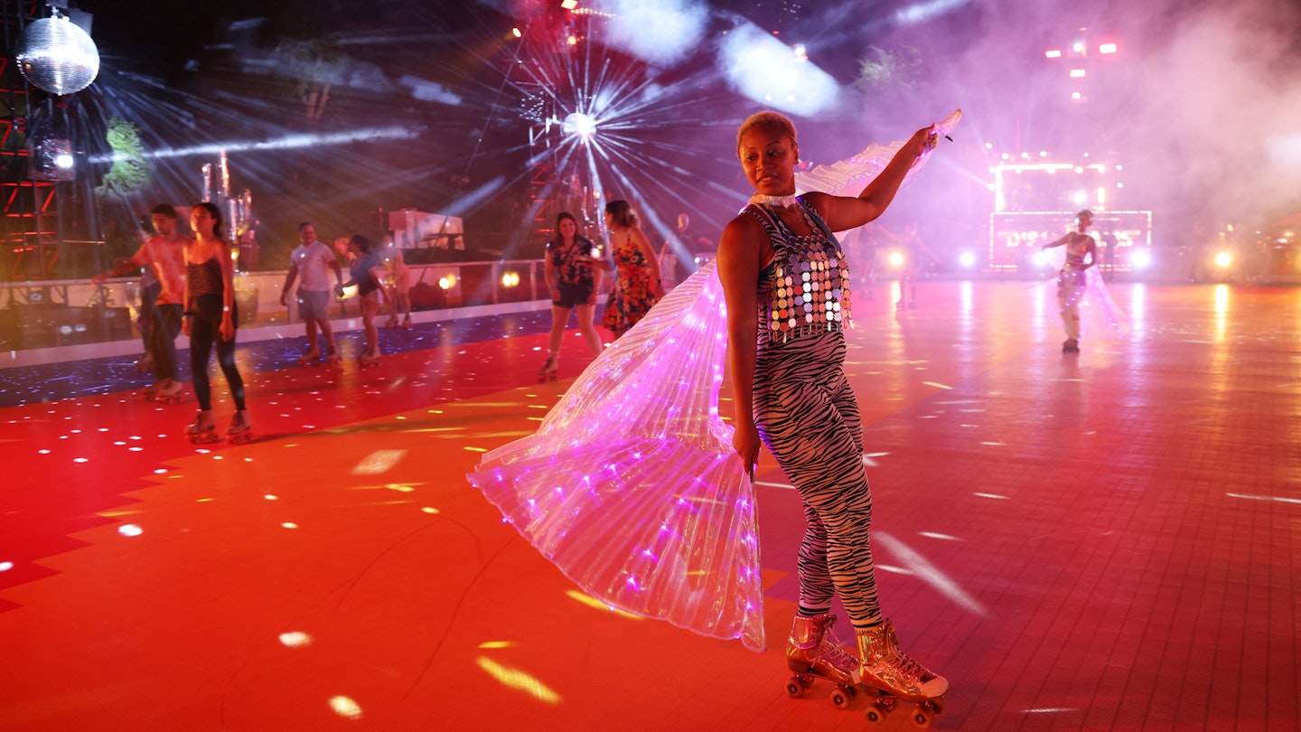 NEW YORK, NEW YORK - JUNE 24: Guests attend The DiscOasis Pride Party Hosted by Andy Cohen at Wollman Rink Central Park on June 24, 2022 in New York City. (Photo by Taylor Hill/Getty Images for The DiscOasis)