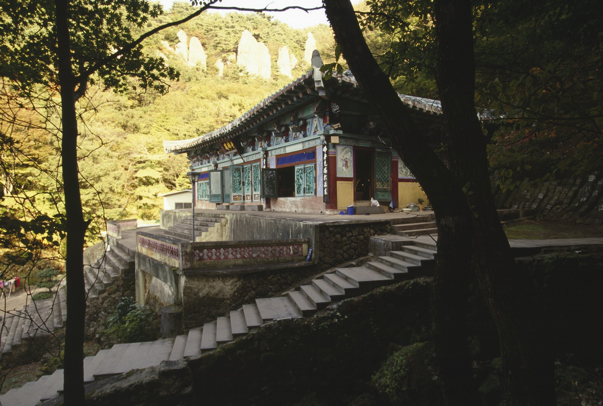 View of Chun Wang-sa Temple at Mount Hallasan National Park, South Korea