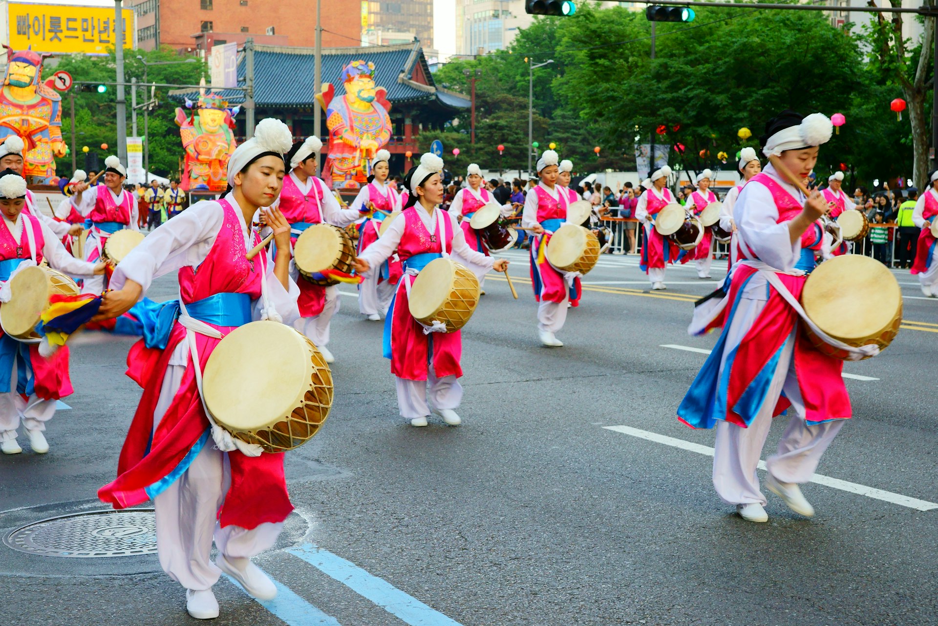 A city parade for the Seoul Lotus Lantern Festival, South Korea