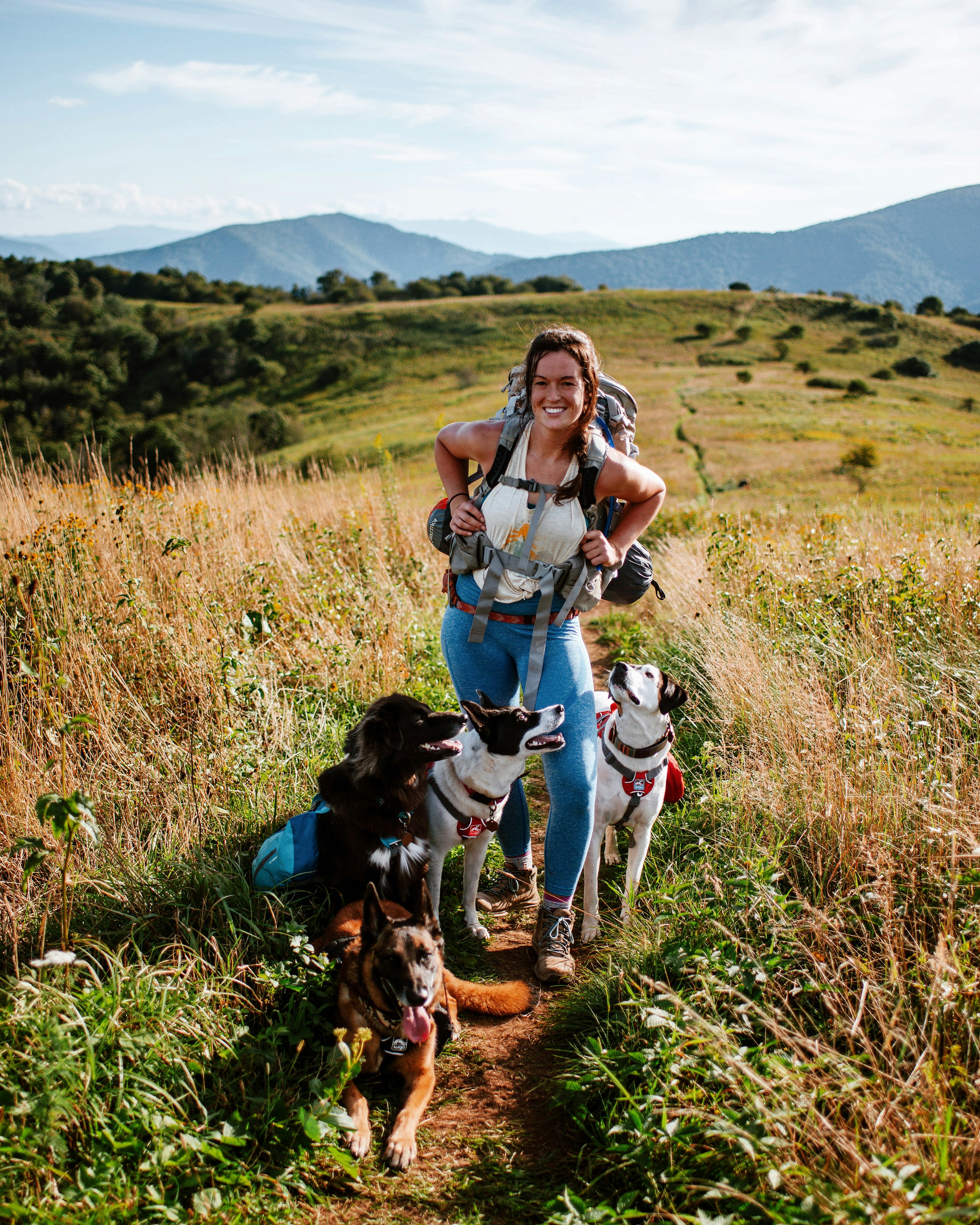 Arianna and her dogs: Ivy, Sierra and Nova