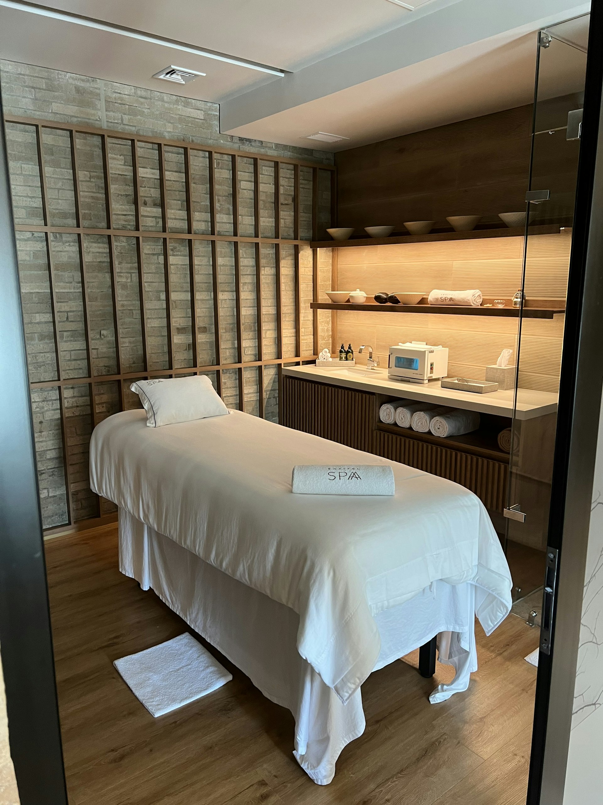 A treatment room in the spa at Sofitel Barú Calablanca Beach Resort in Cartagena, Colombia