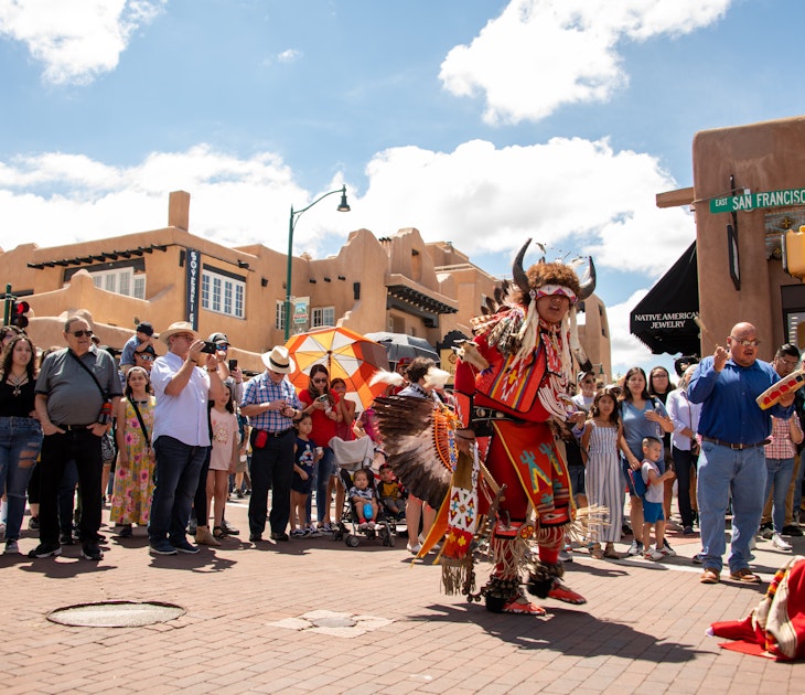 Santa Fe Indian Market 2022 dancerMen's Southern Traditional Pow Wow Dancer 