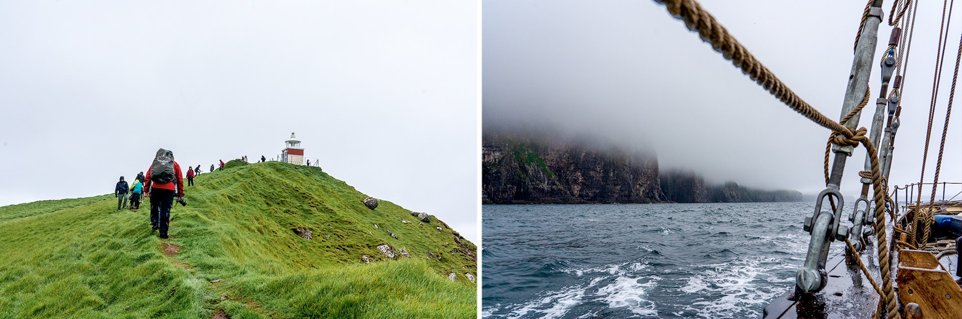 LEFT: Kalsoy lighthouse; RIGHT: Vestmanna Sea Cliffs