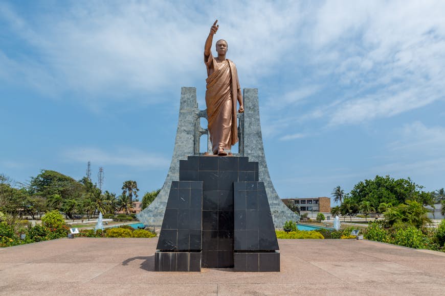 The statue of the former president Kwame Nkrumah of Ghana, the father of Pan-Africanism