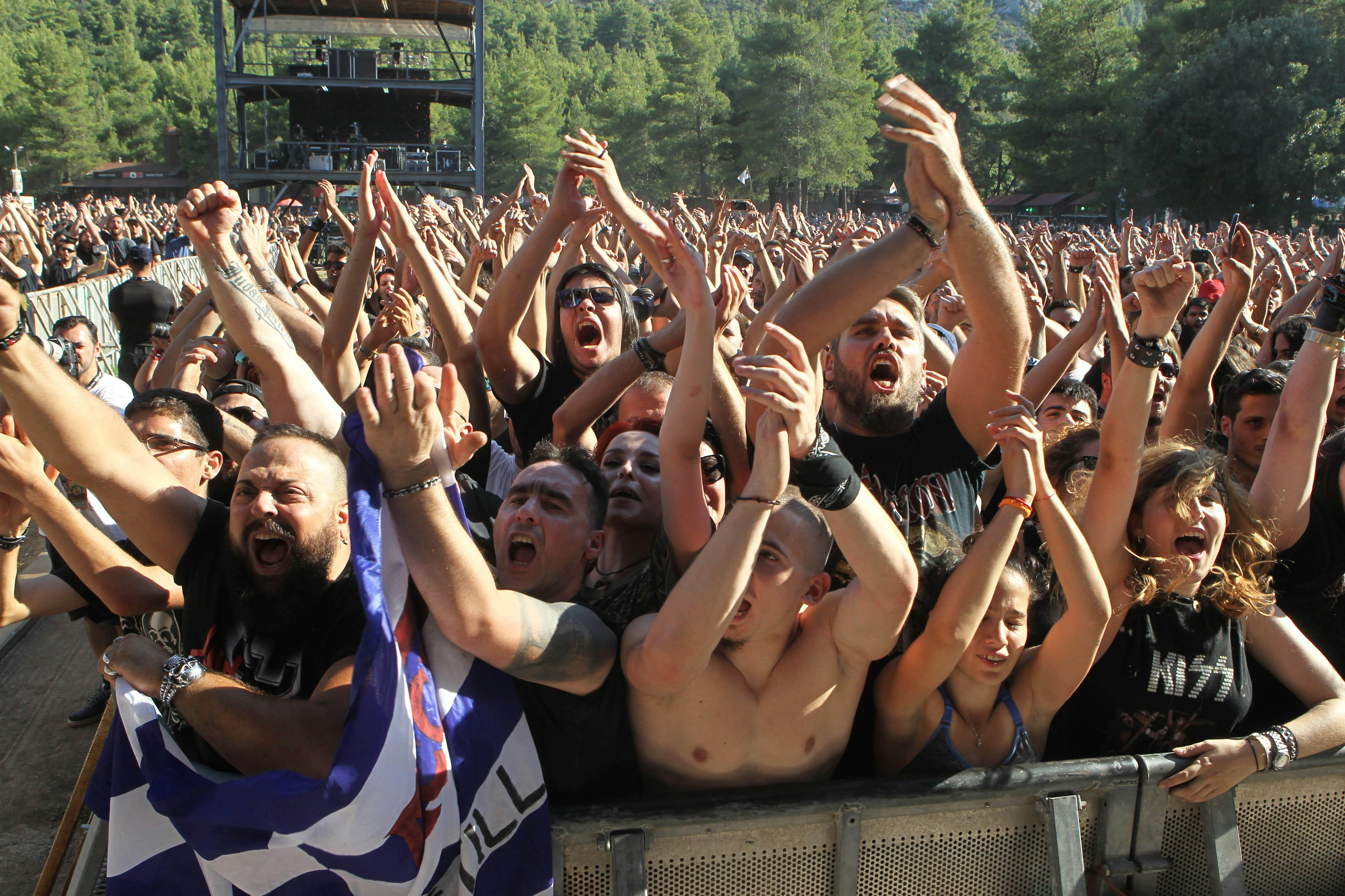 Fans at Rockwave Festival in Greece