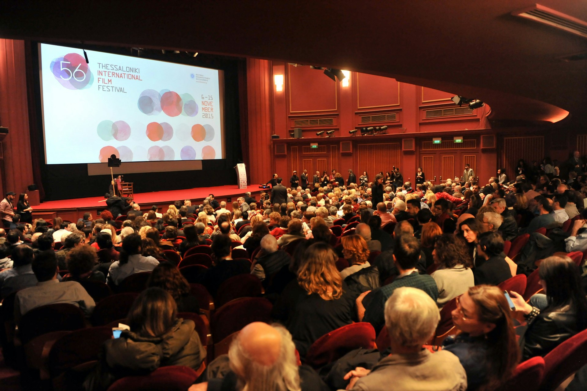 Audience awaits the opening ceremony at the Thessaloniki International Film Festival, Greece