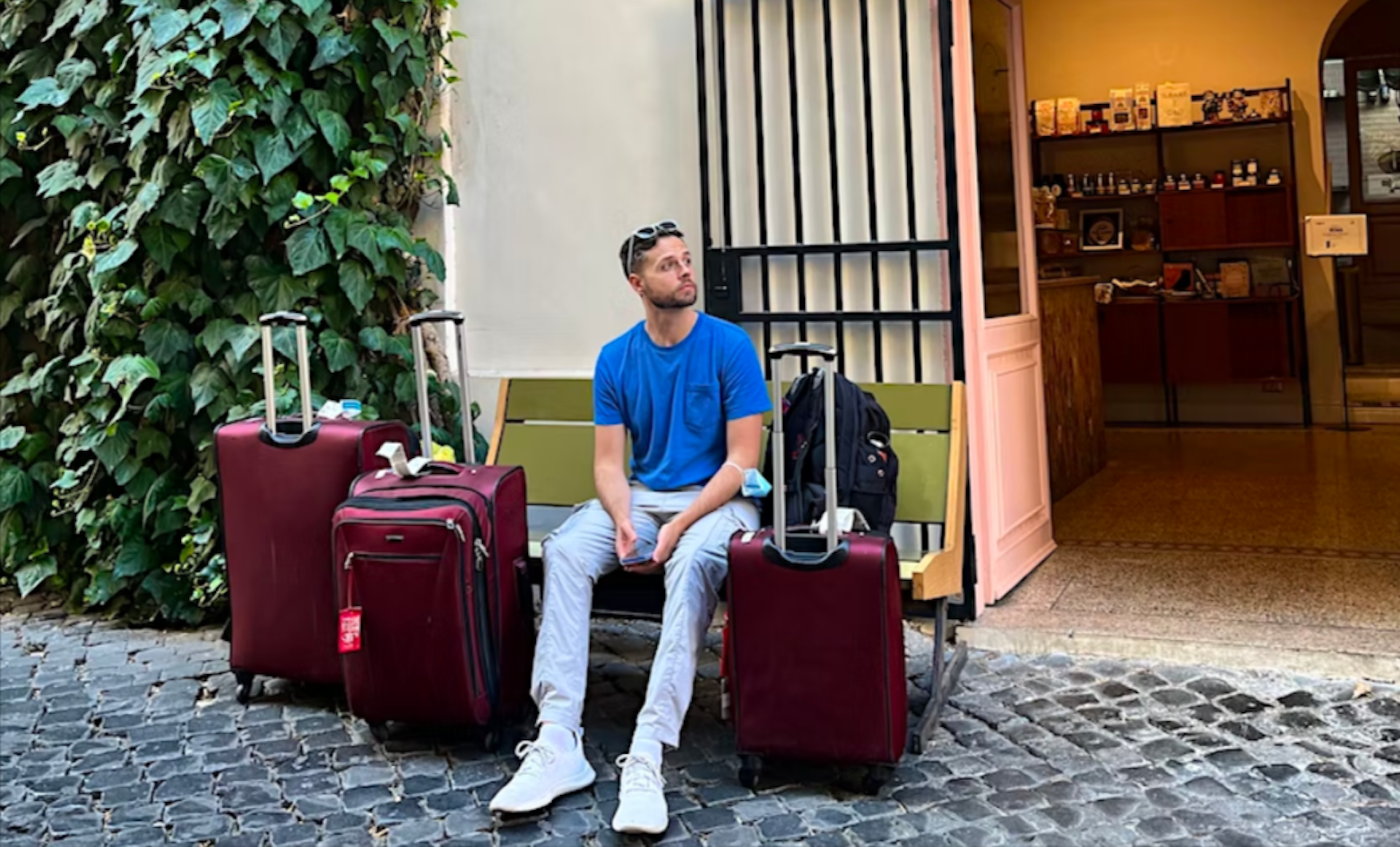 Writer Matthew checks into his hotel in Rome