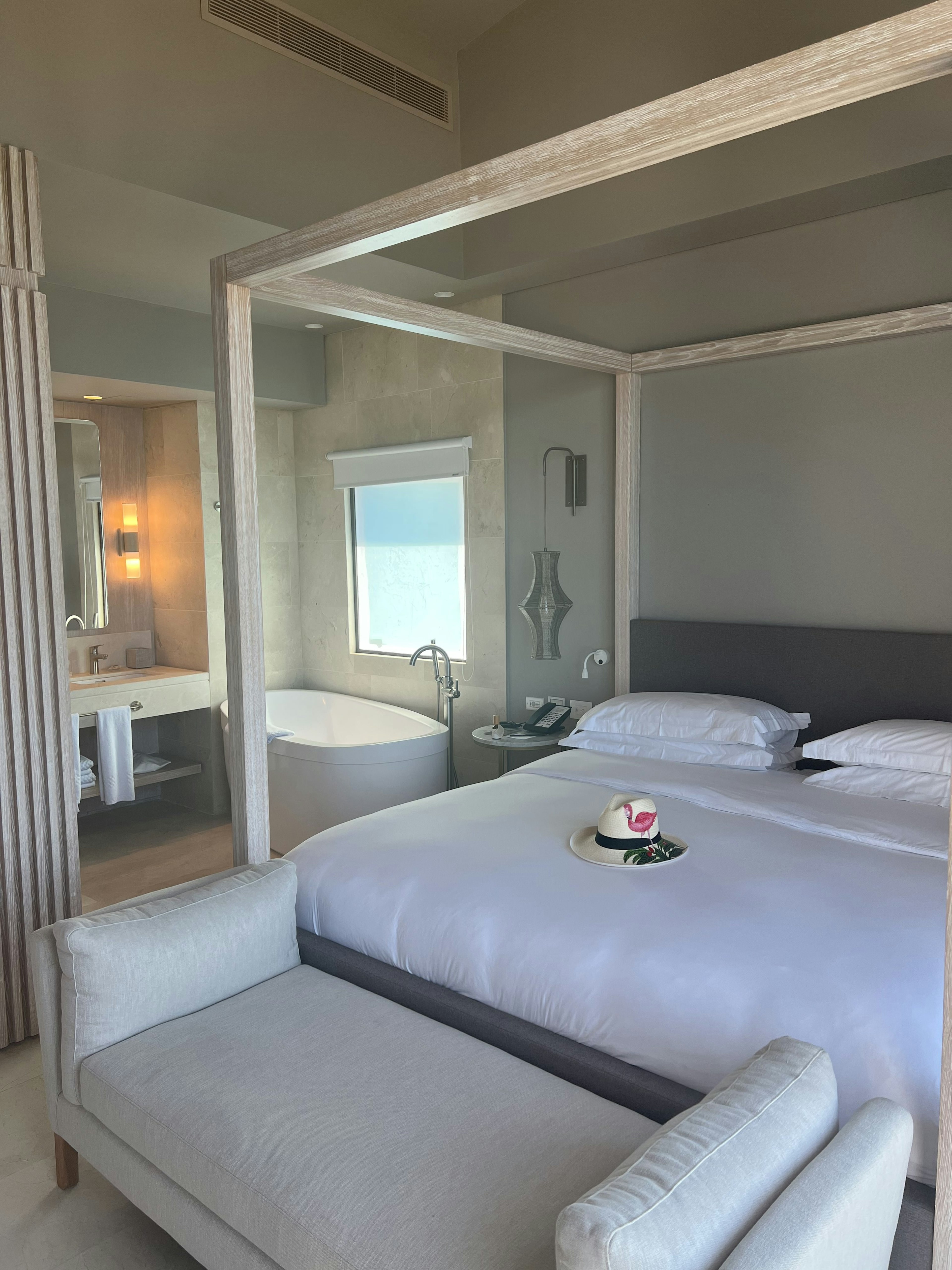 The interior of a room at Sofitel Barú Calablanca Beach Resort in Cartagena, Colombia