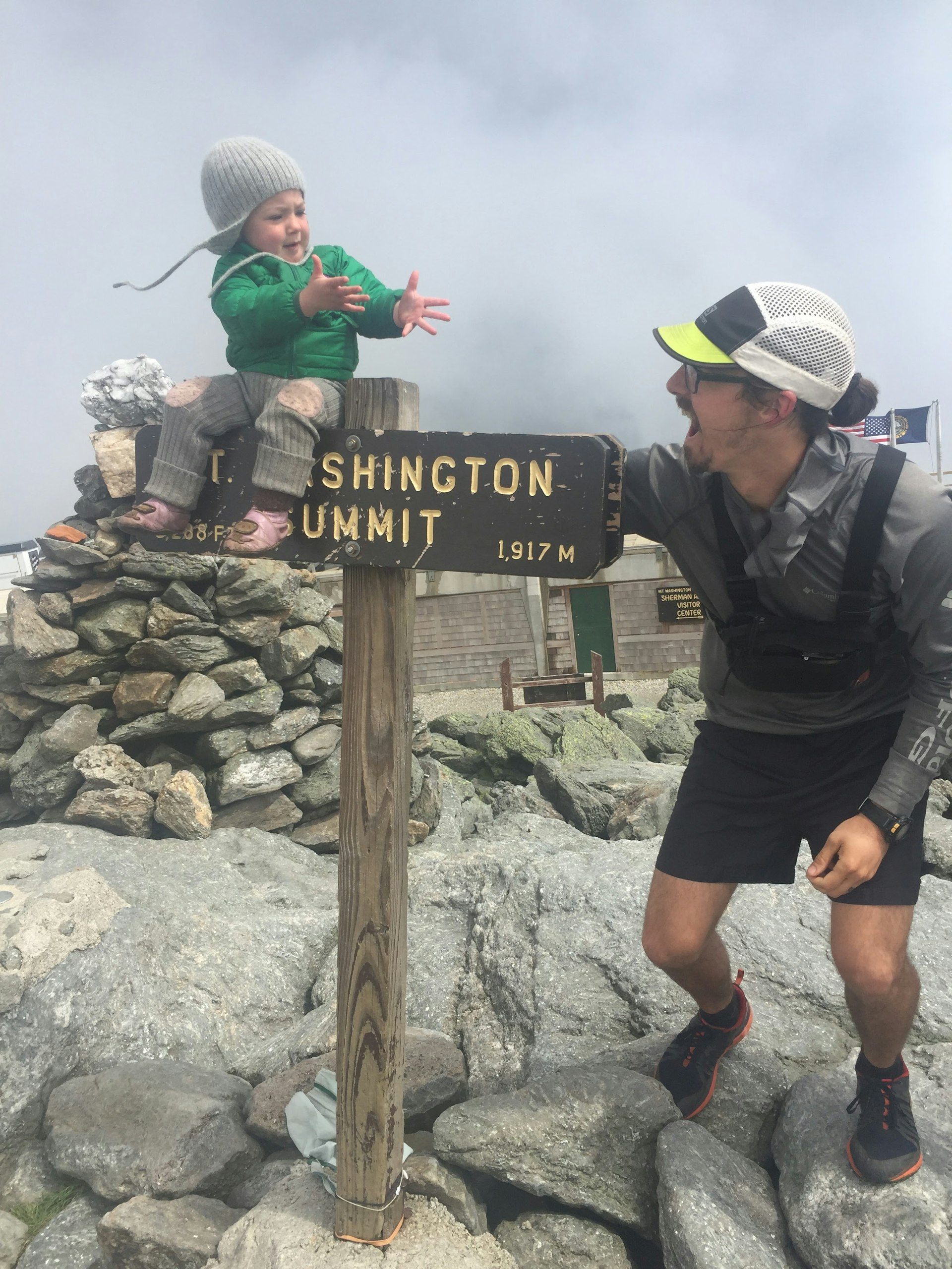 Ellie Quirin, one of the youngest people ever to summit Mount Washington pictured with her father, Derrick Quirin