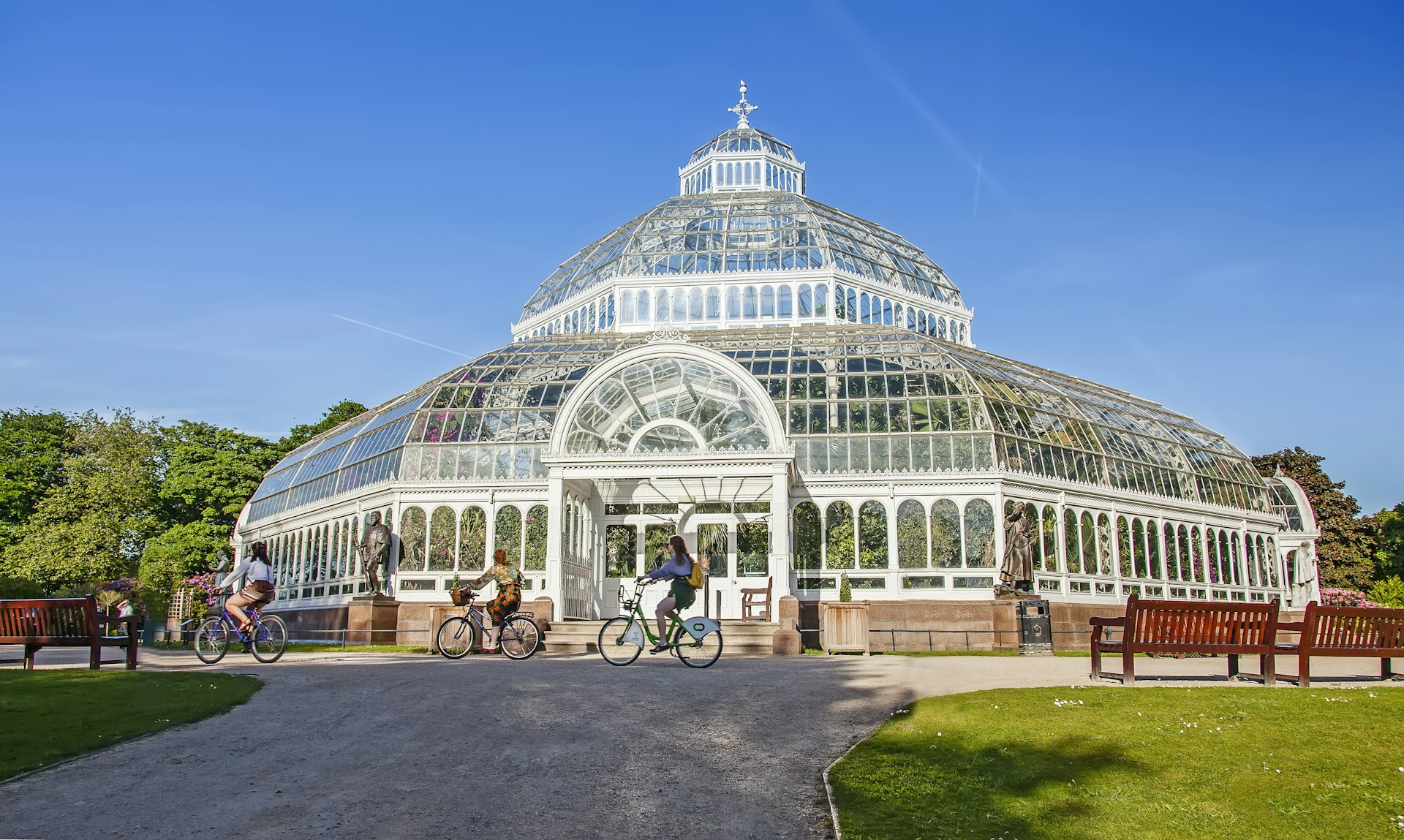 The Palm House in Sefton Park, Liverpool, on a sunny day