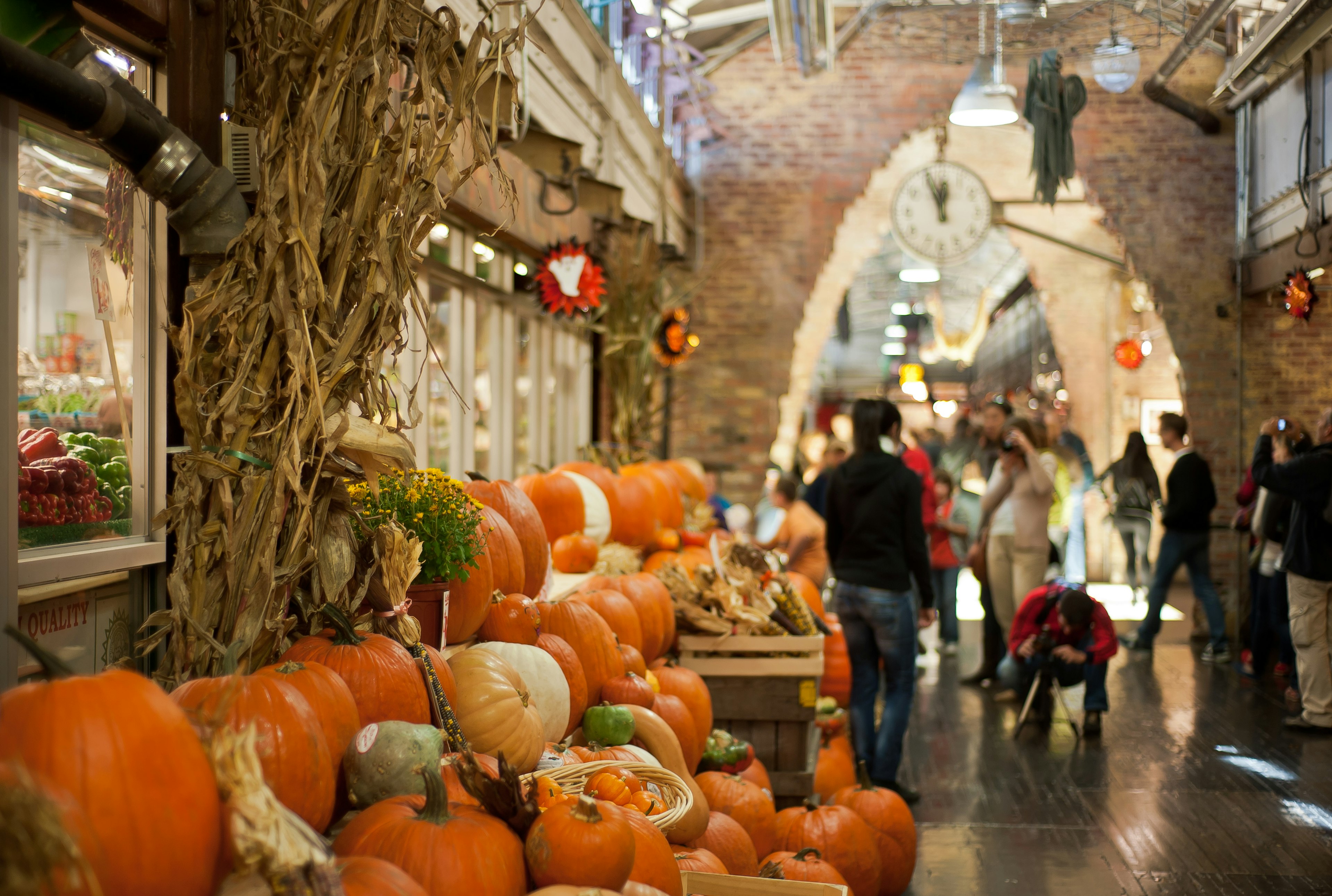 Food market in New York during the Halloween Holidays.