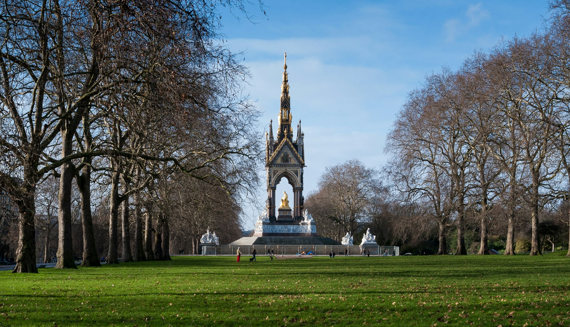The Albert Memorial in Hyde Park, London in winter