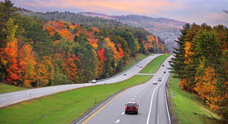 Scenic high way 89 in Vermont during autumn time; Shutterstock ID 1821773909; your: Zach Laks; gl: 65050; netsuite: Online Editorial; full: Discover
