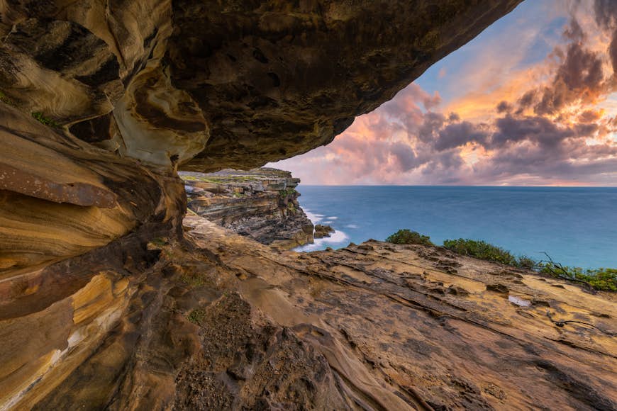 Royal national park eagle rock,Scenic view of sea against sky during sunset,Royal National Park,New South Wales,Australia