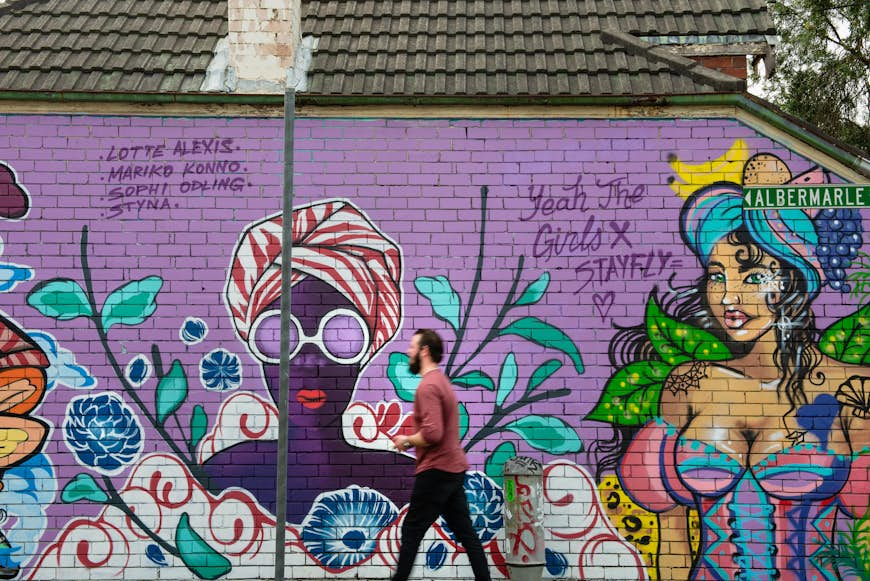 Colourful street art in the Newtown suburb of Sydney