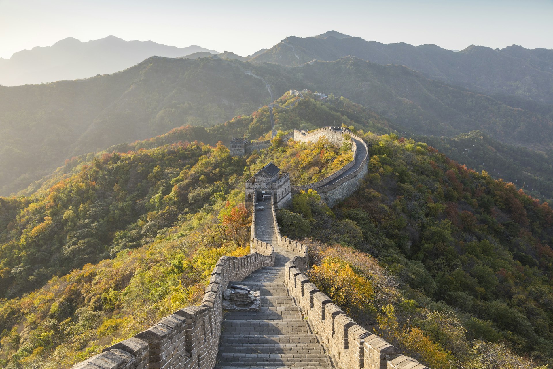The Great Wall of China at Mutianyu near Beijing in Hebei Province, China