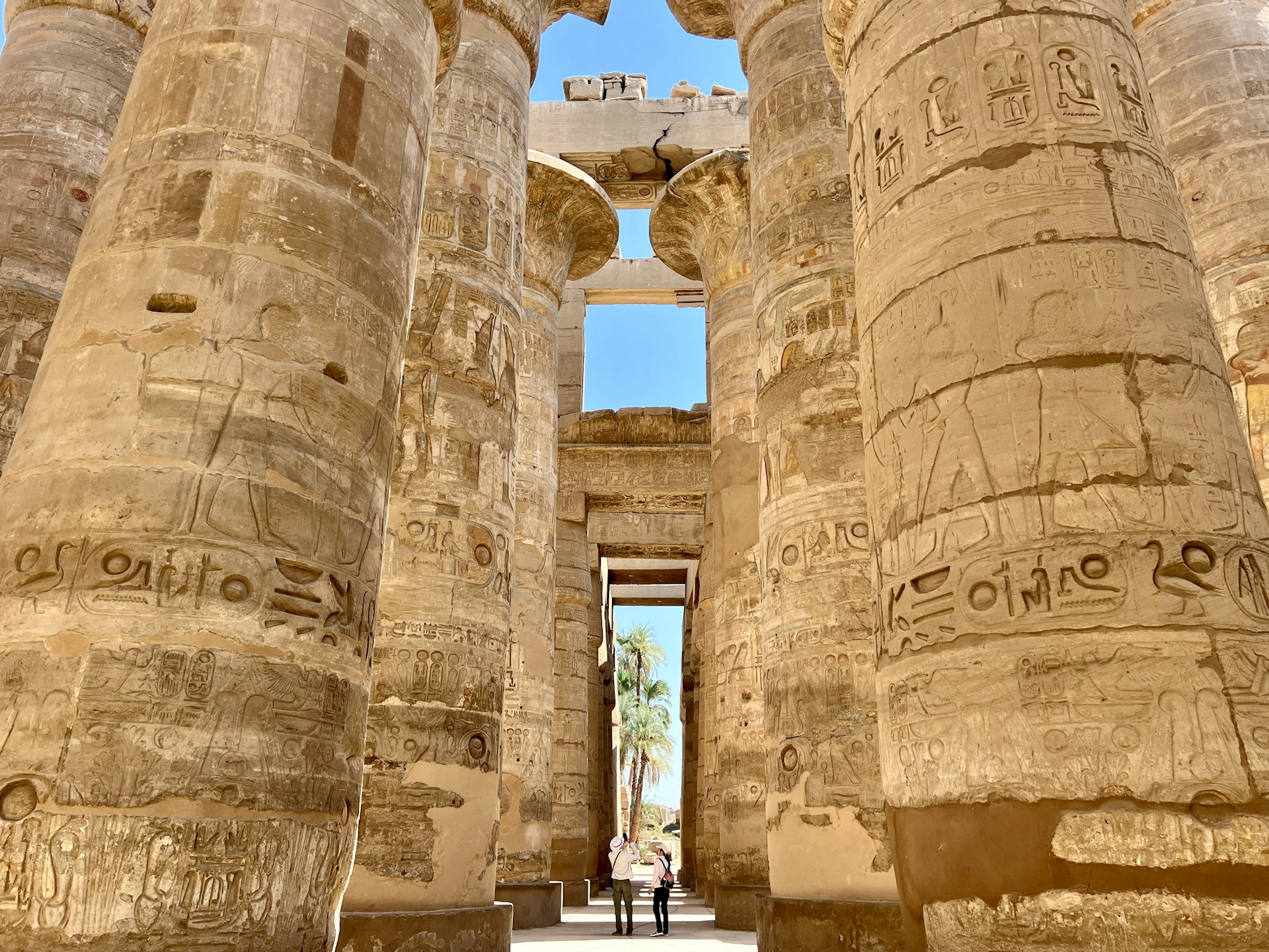 Huge ornate temple towers of Karnak, Egypt