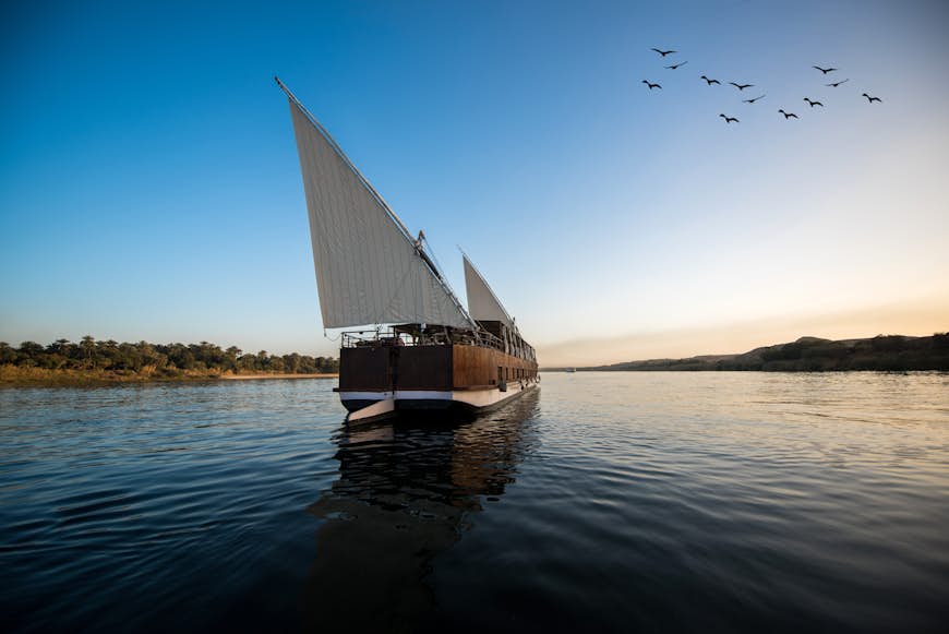 A dahabiya, traditional sailing boat, on the Nile