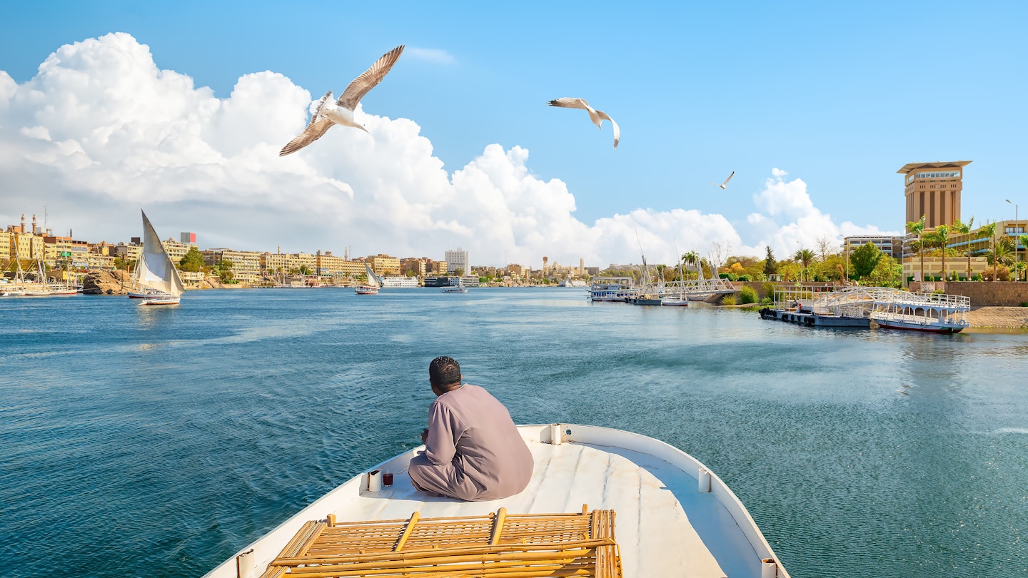 View of the Great Nile in Aswan; Shutterstock ID 2107650023; your: Sloane Tucker; gl: 65050; netsuite: Online Editorial; full: Egypt Off the Beaten Track Article
