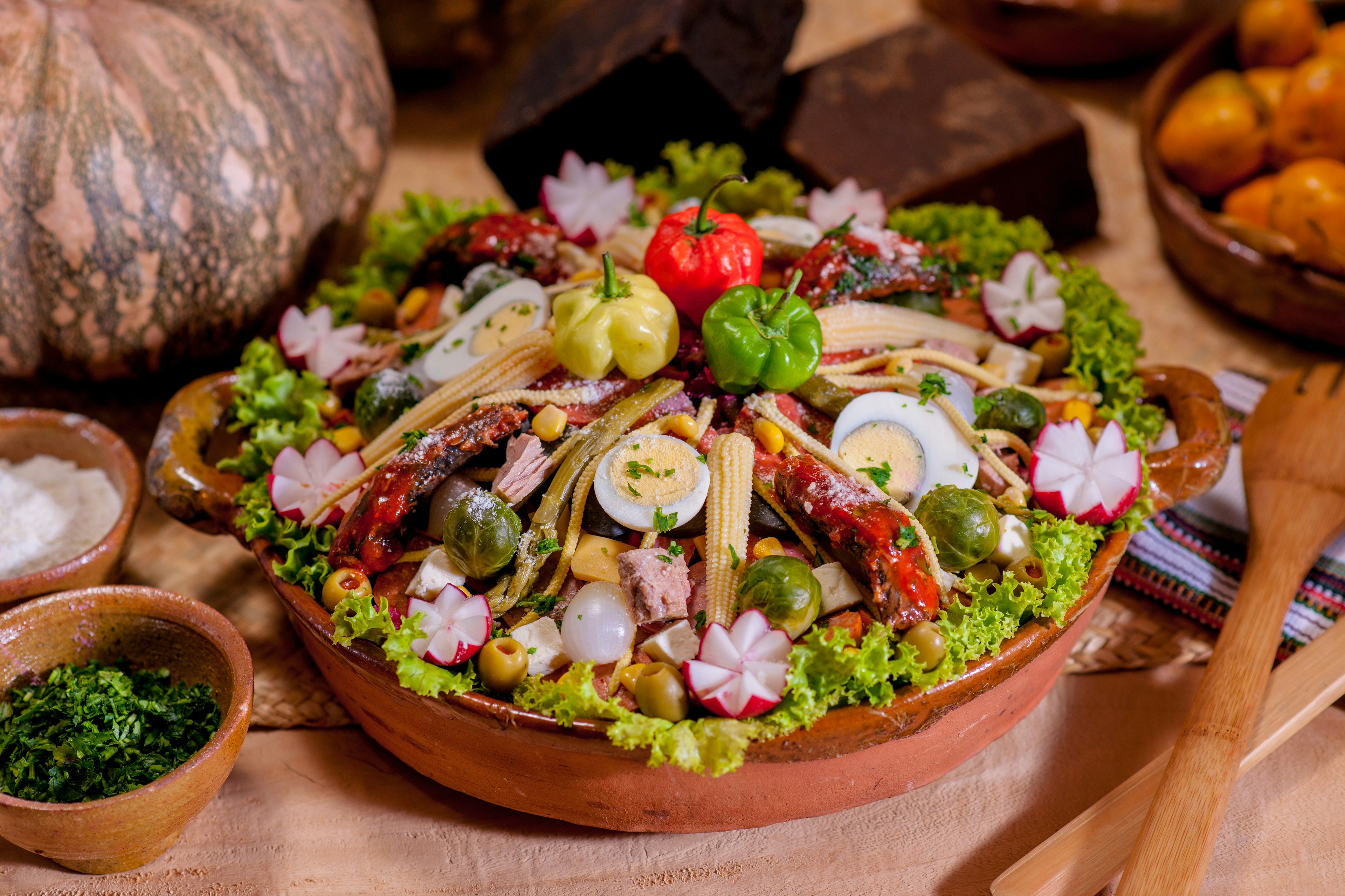 (cold meat, traditional Guatemalan dish, to celebrate All Saints' Day.