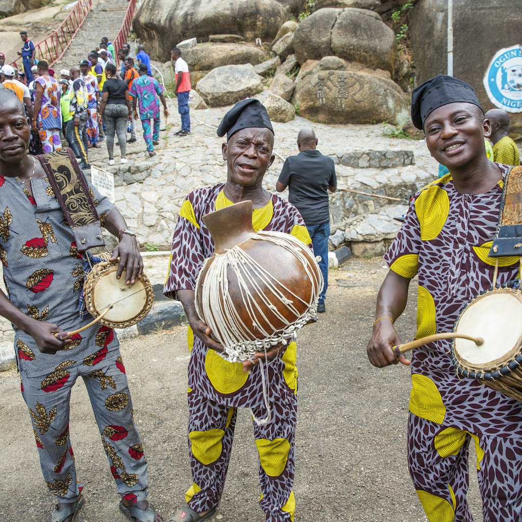 shot on 28th February 2020. In Abeokuta, Ogun state, Nigeria.  During the Lisabi festival, an annual event to celebrate the Egba hero called Lisabi. Lisabi fought for the libration of the Egba people. The drummers were performing for the crowd during the festival.
