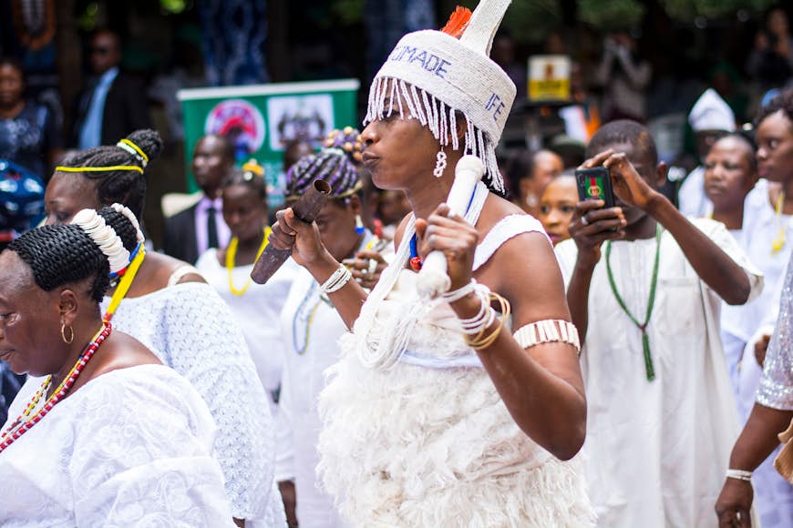 Osun worshippers at Osun Osogbo festival Nigeria