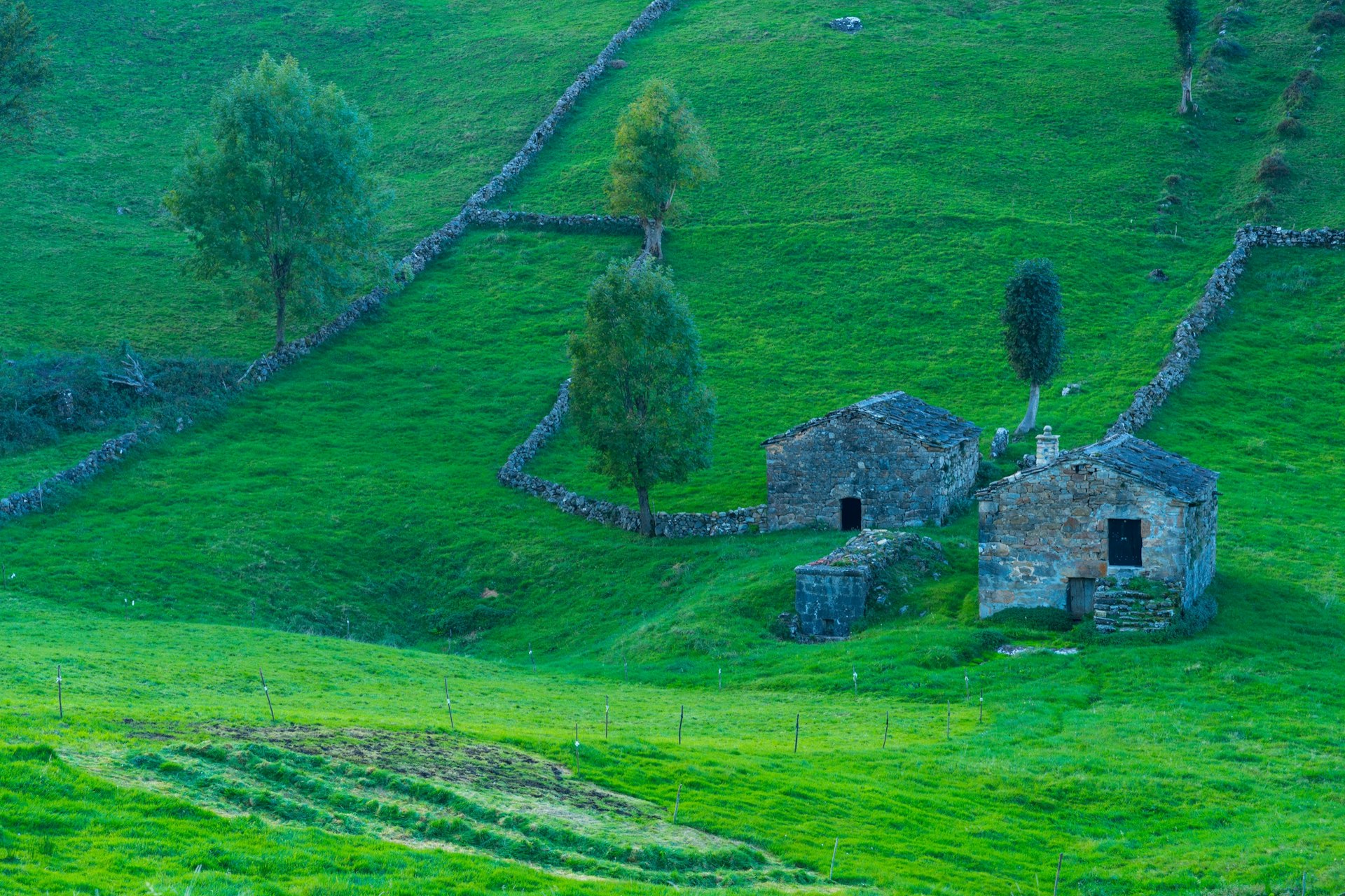 Traditional,Mountain,Landscape,Of,Shepherd,Hut,And,Meadows,In,Miera