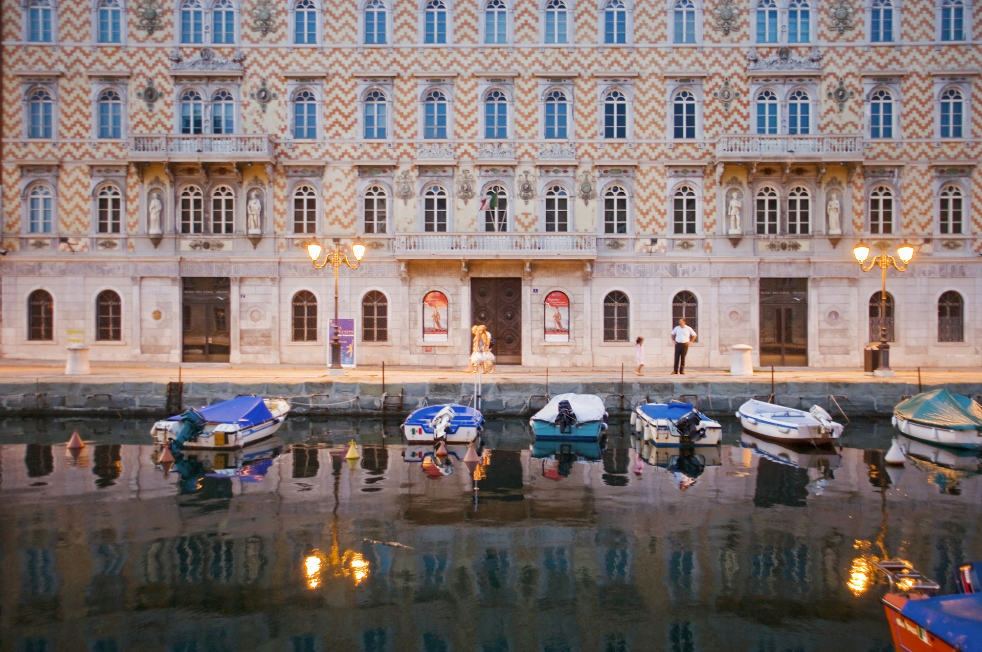 Boats along the Canal Grande, Trieste