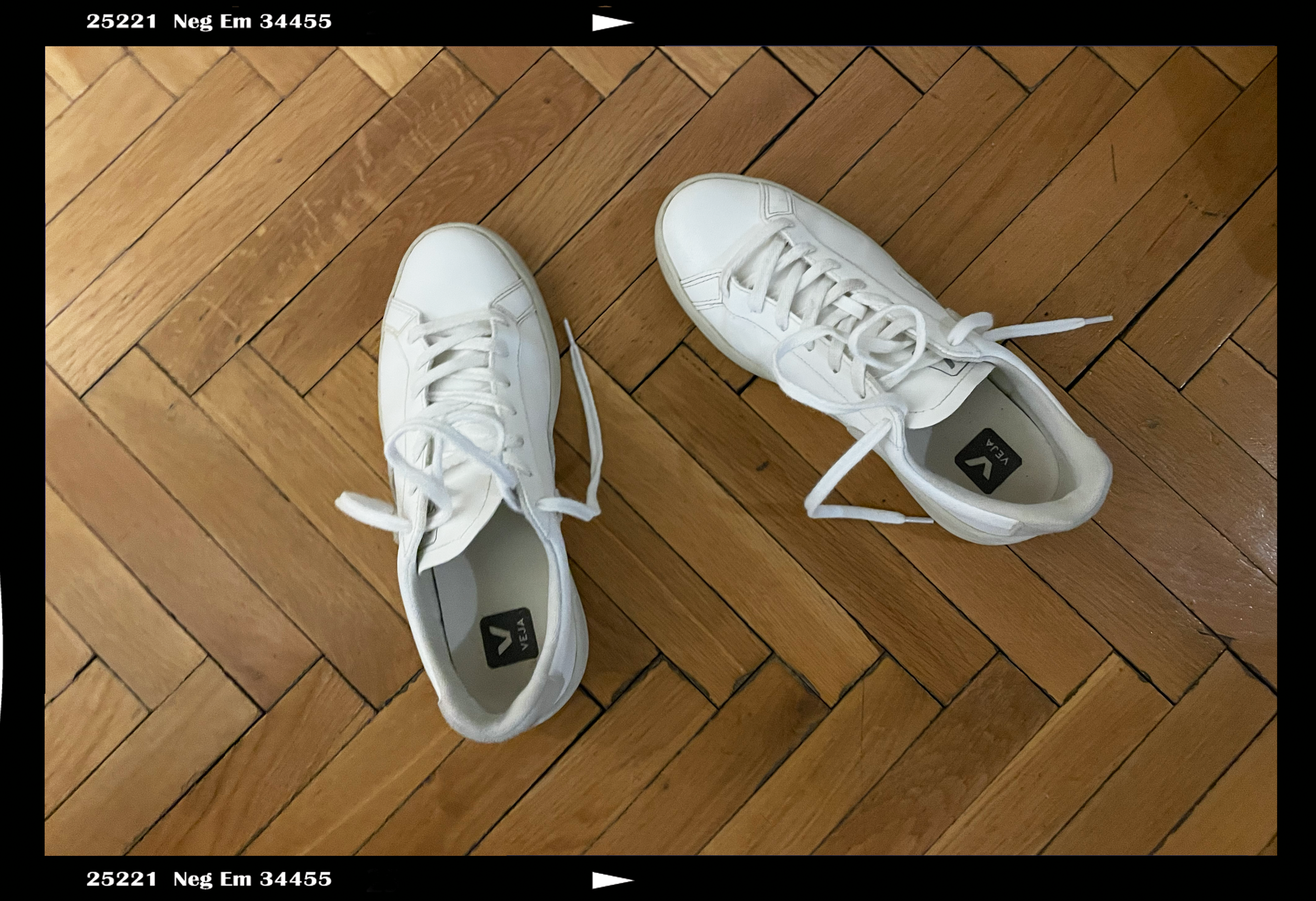 White Veja walking shoes