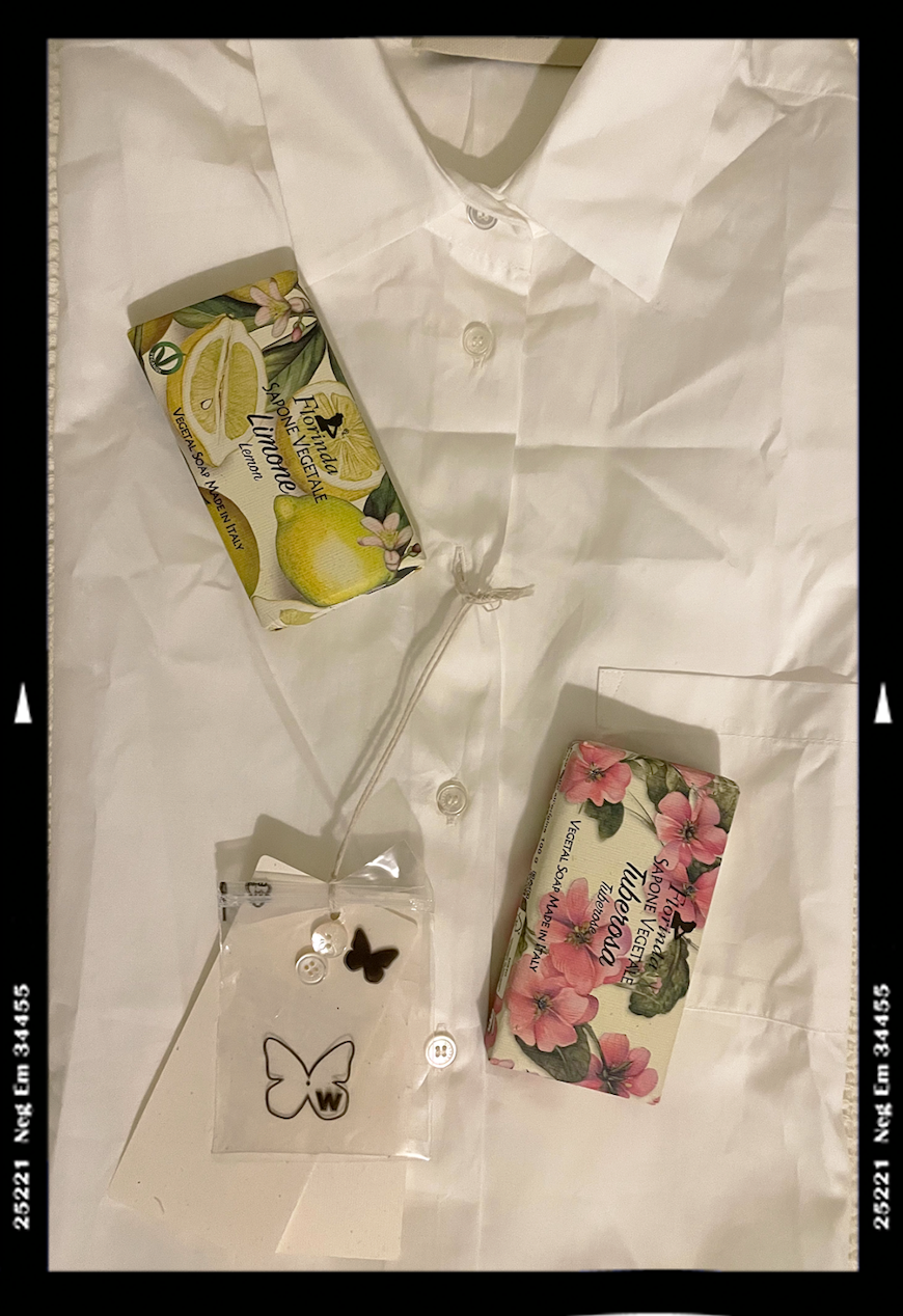 White blouse and perfumed soaps