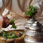 Preparing fresh Moroccan tea

