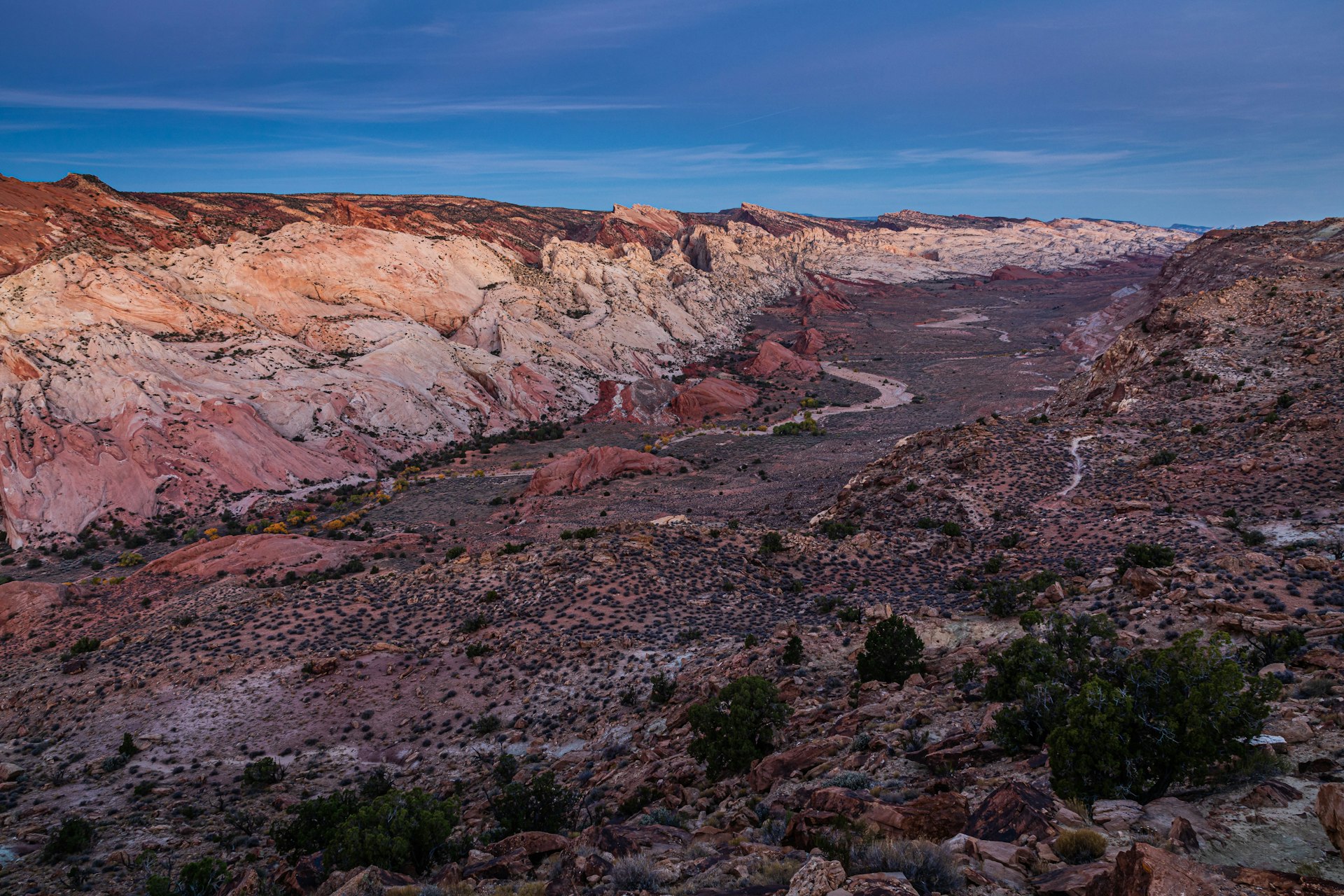Waterpocket Fold from Halls Creek Overlook in Capitol Reef National Park 