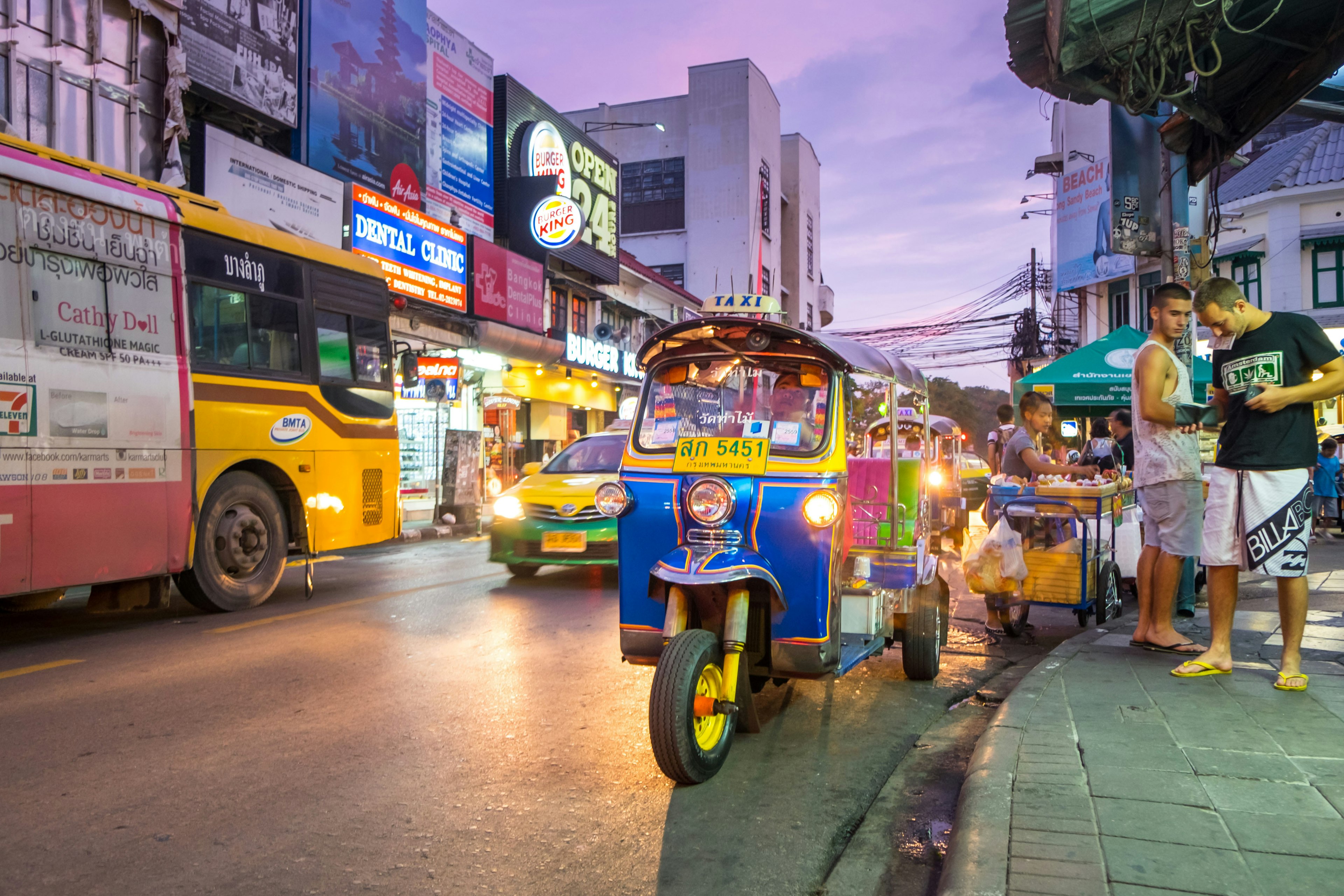 Tuk-tuks waiting passengers on Khao San Road