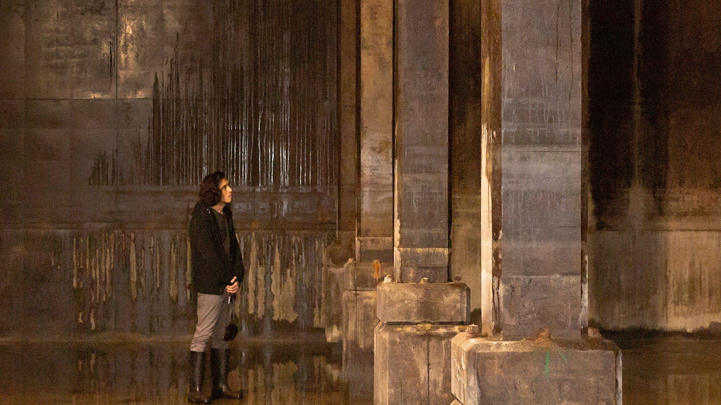 Artist Adrián Villar Rojas during a visit to the Tank space in the new building at the Art Gallery of New South Wales