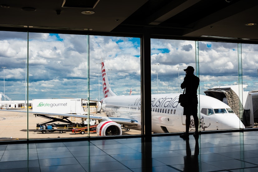 MELBOURNE, VICTORIA/AUSTRALIA, MARCH 17TH: Image of a Virgin Australia passenger airliner taxiing at Melbourne Airport on 17th March, 2014 in Melbourne; Shutterstock ID 187346579; your: Brian Healy; gl: 65050; netsuite: Lonely Planet Online Editorial; ful