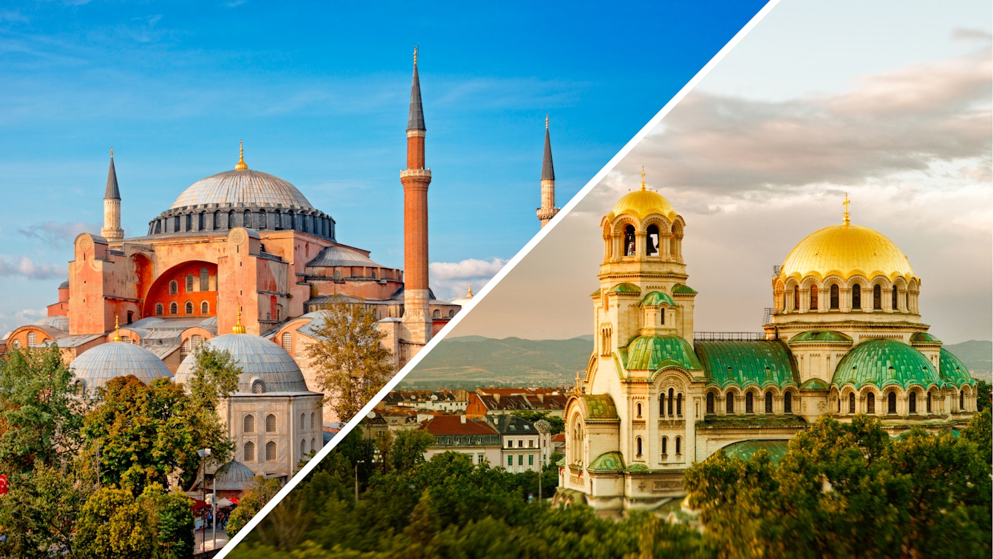 The overnight train takes you from Istanbul, Turkey to Sofia, Bulgaria. 