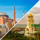 The overnight train takes you from Istanbul, Turkey to Sofia, Bulgaria.