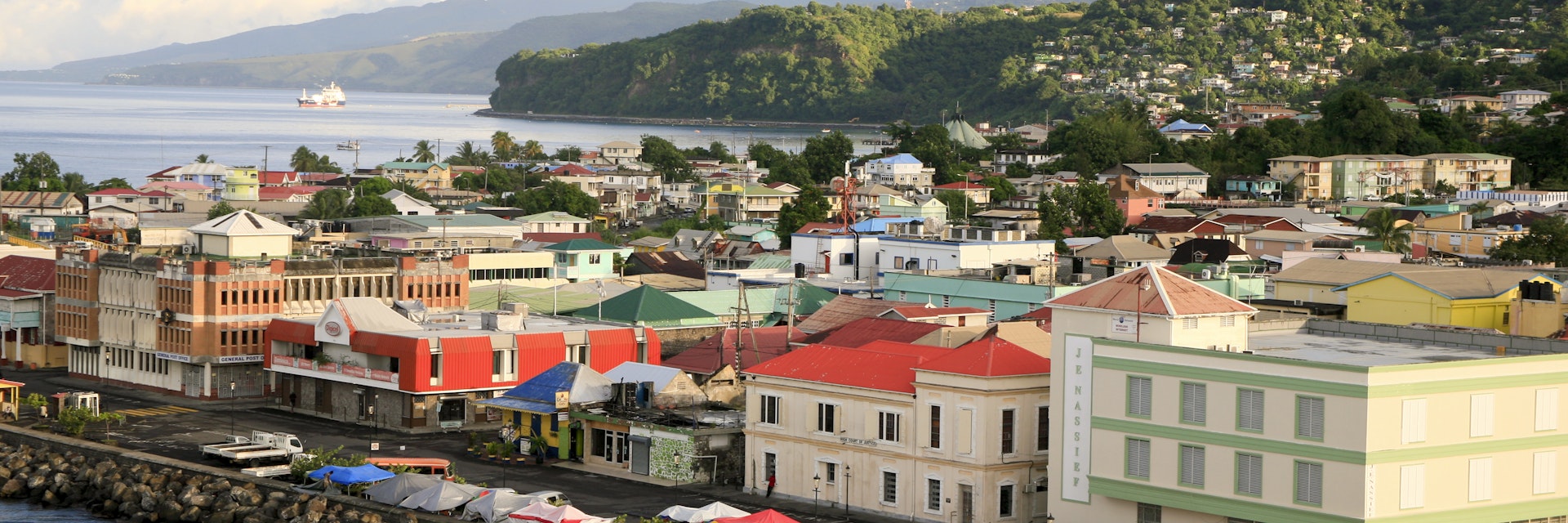 Roseau, Dominica, December 4, 2011. A panorama of Roseau, capital of Dominica.