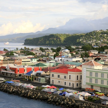 Roseau, Dominica, December 4, 2011. A panorama of Roseau, capital of Dominica.